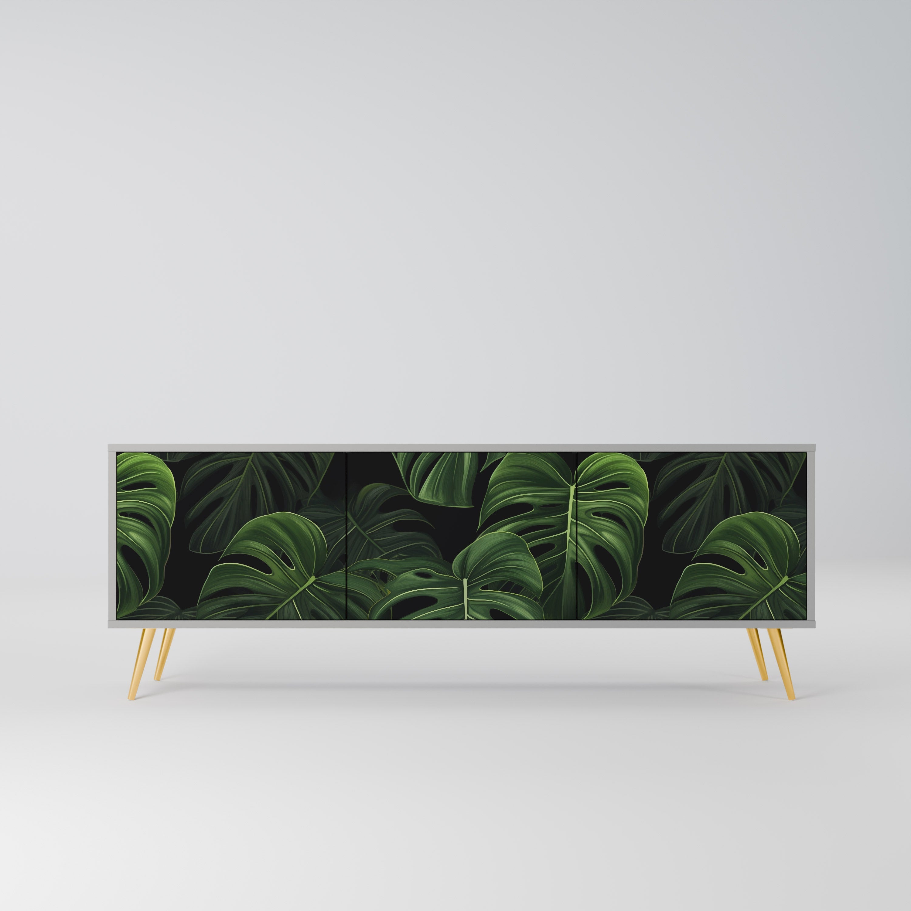 INFINITE MONSTERA Τρίθυρη βάση τηλεόρασης σε γκρι φινίρισμα