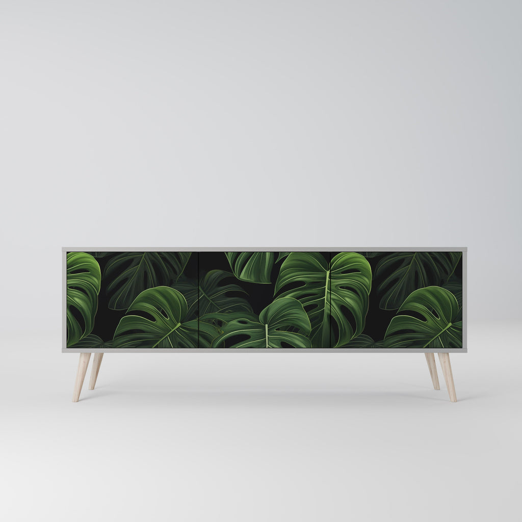 INFINITE MONSTERA Τρίθυρη βάση τηλεόρασης σε γκρι φινίρισμα
