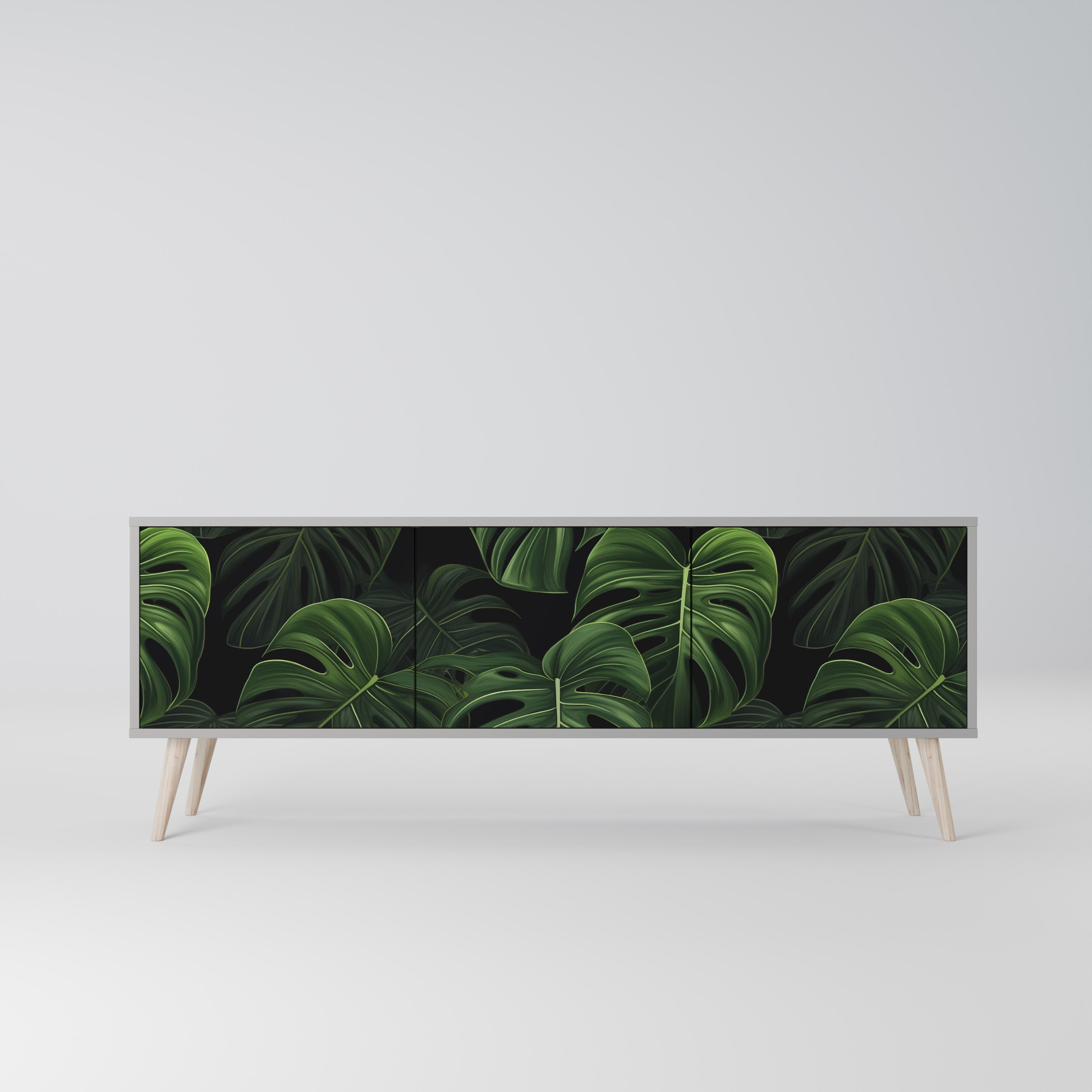 INFINITE MONSTERA Τρίθυρη βάση τηλεόρασης σε γκρι φινίρισμα