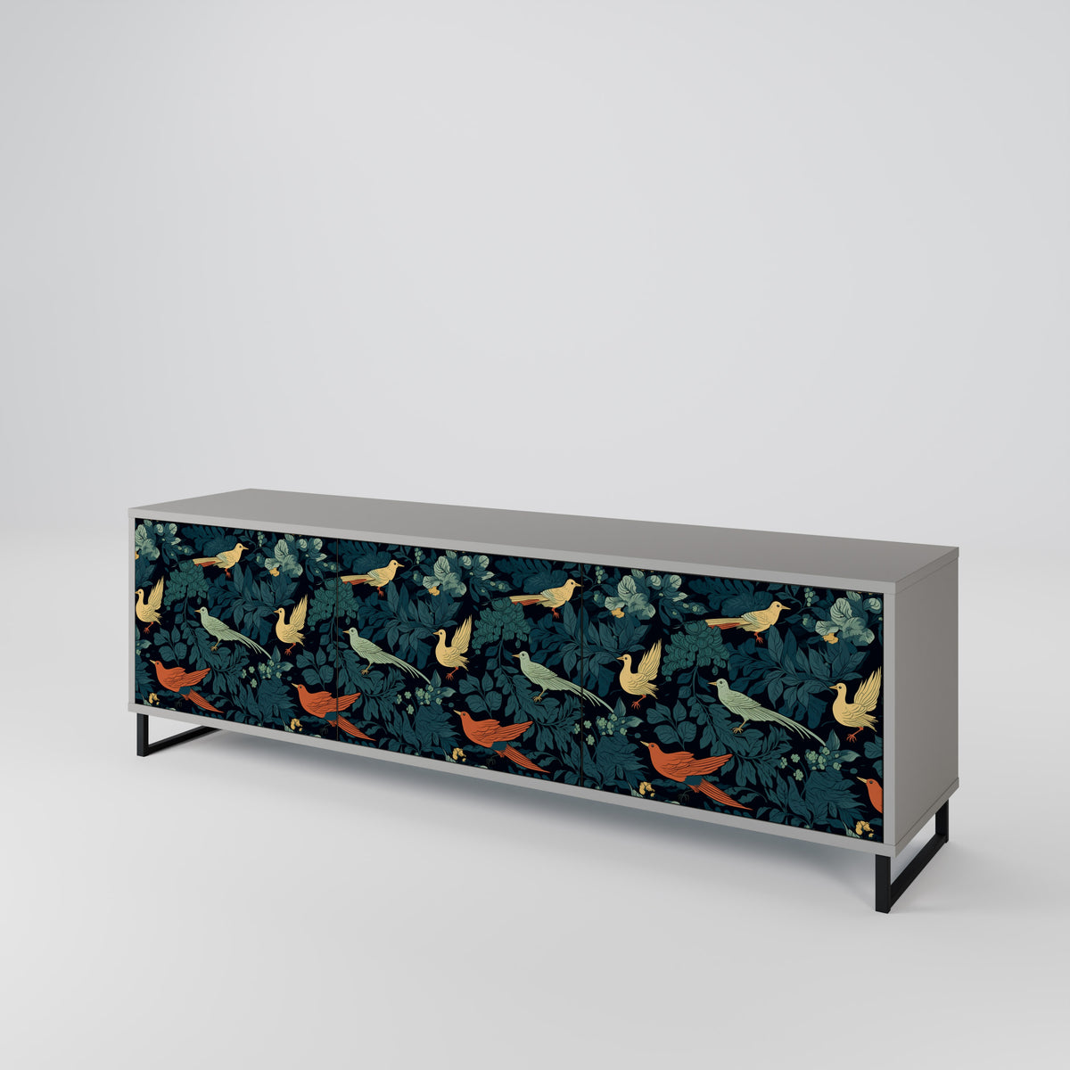 FOWL ORNAMENT 3-Door TV Cabinet