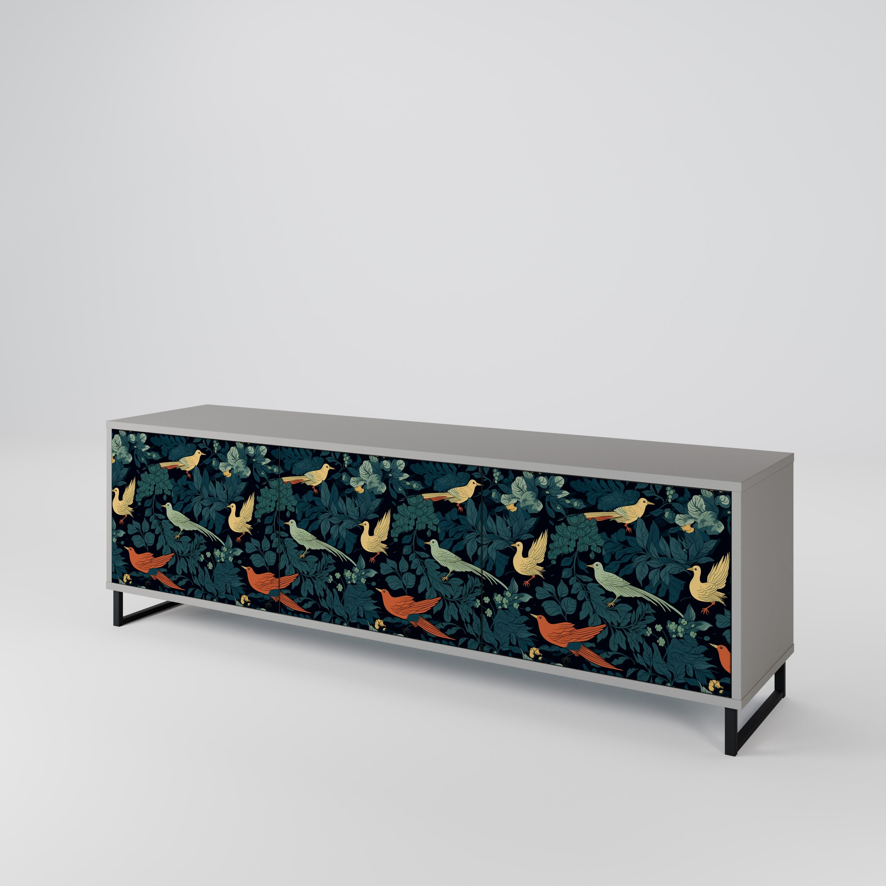 FOWL ORNAMENT 3-Door TV Cabinet