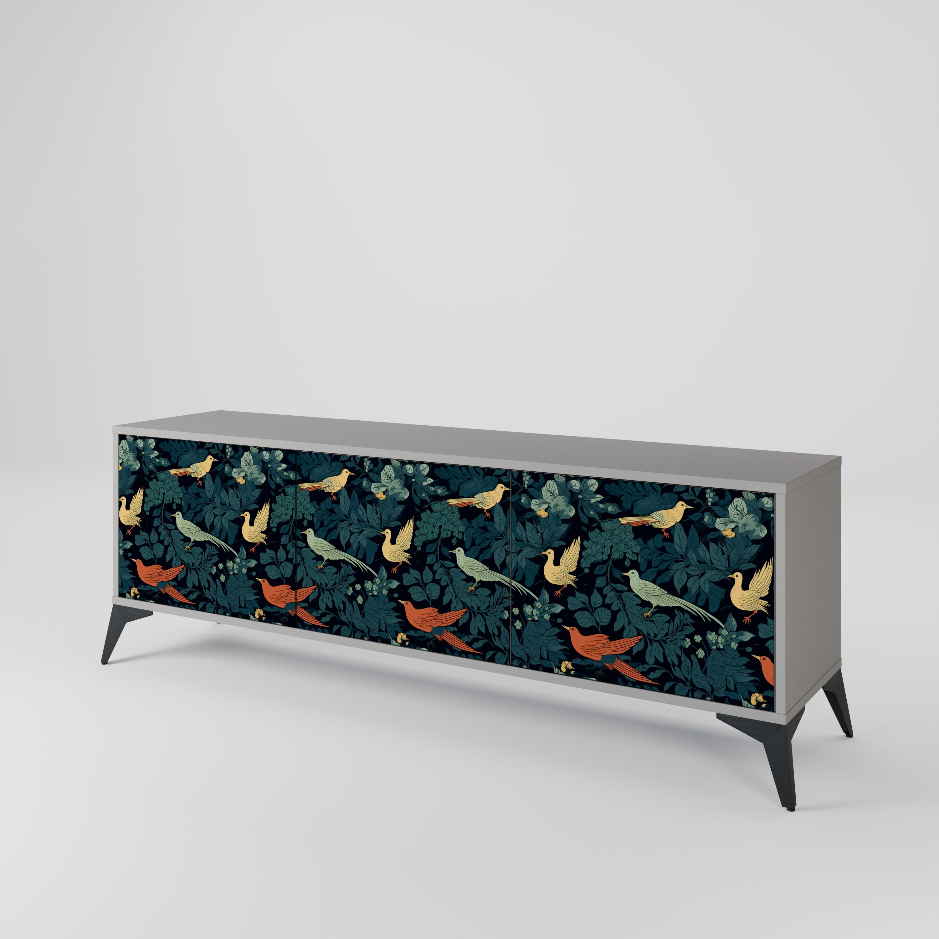 FOWL ORNAMENT 3-Door TV Cabinet