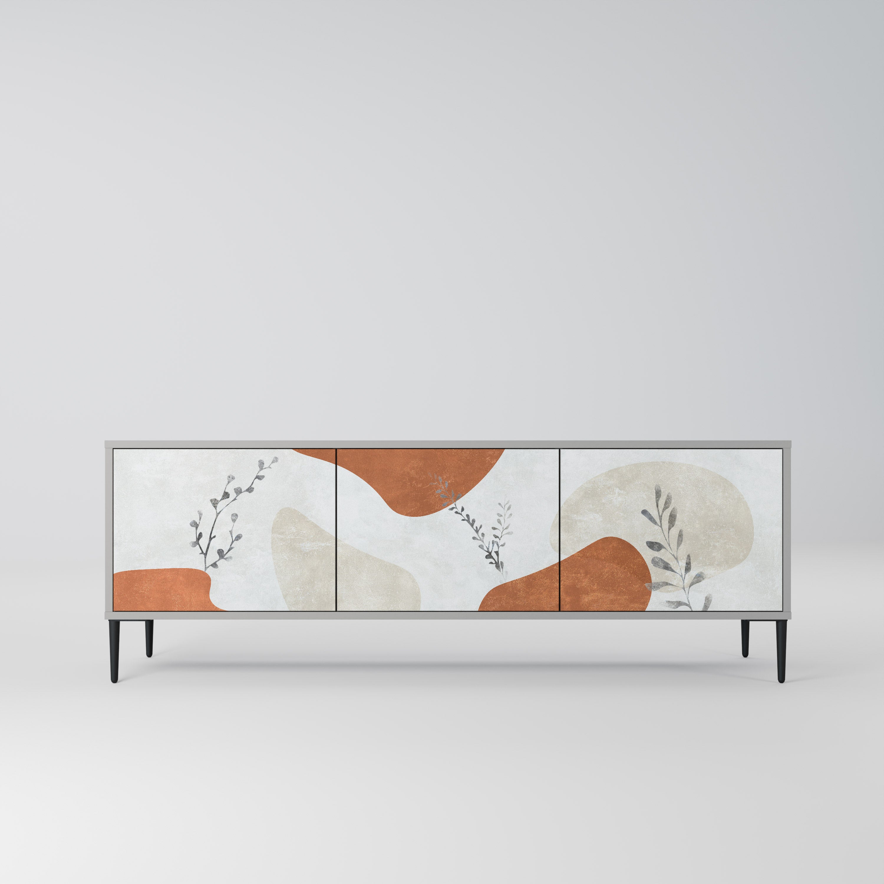 Βάση τηλεόρασης TRANQUIL TWIG με 3 πόρτες σε γκρι φινίρισμα