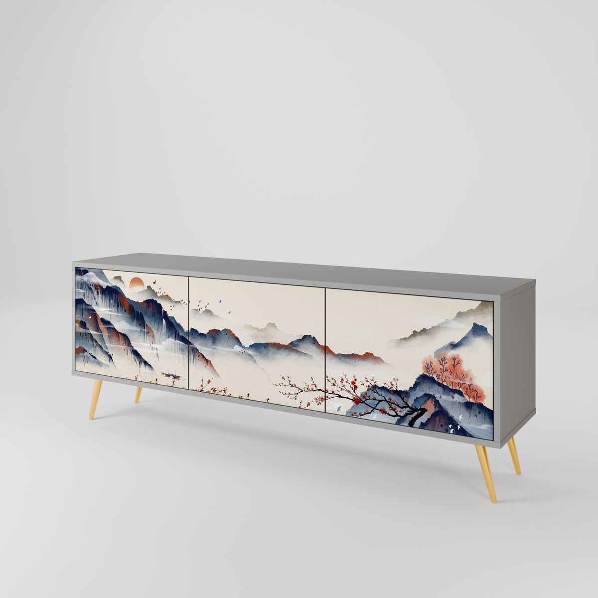 JAPANESE LANDSCAPE Έπιπλο τηλεόρασης 3-θυρών