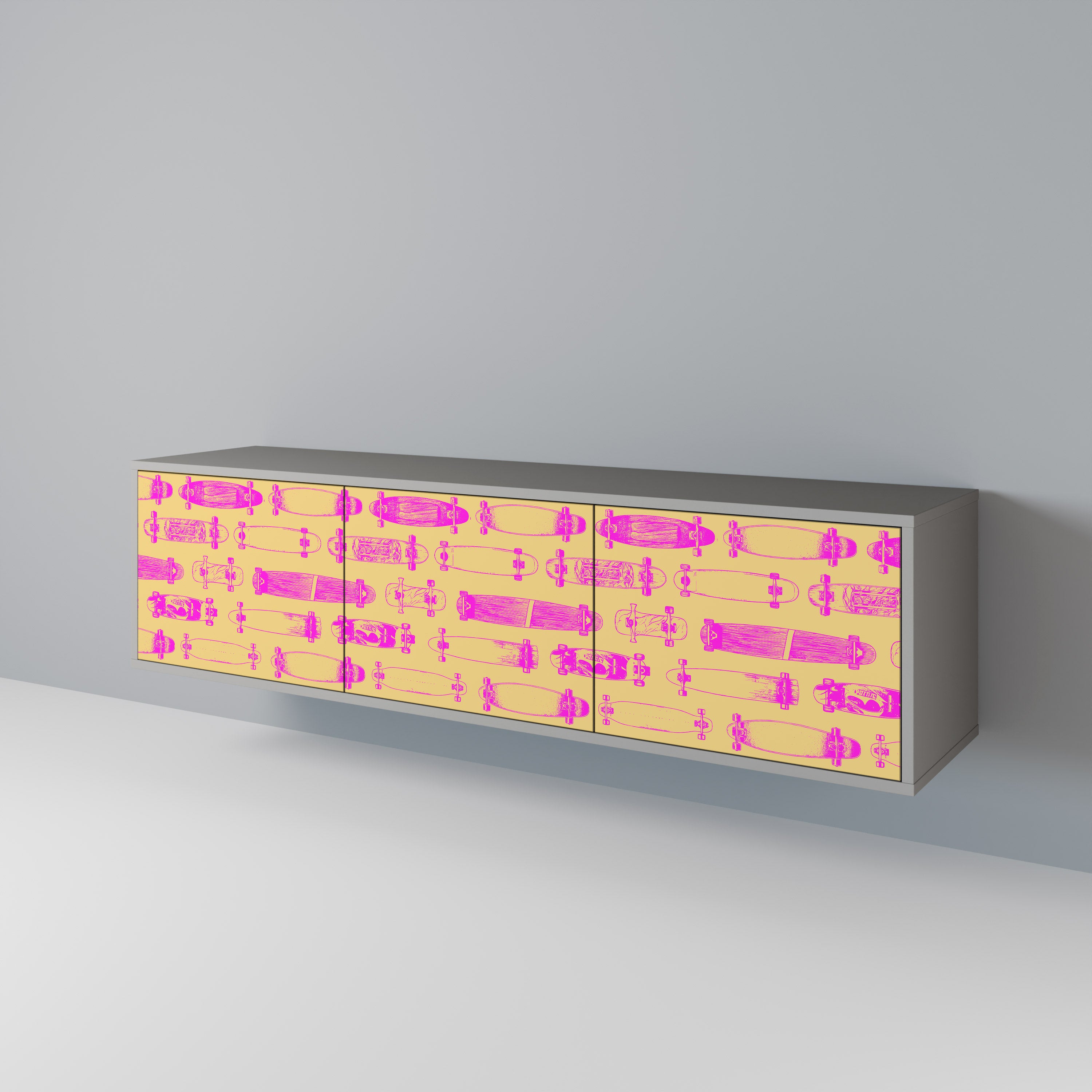SKATEBOARD ARTISTRY 3-Door TV Cabinet