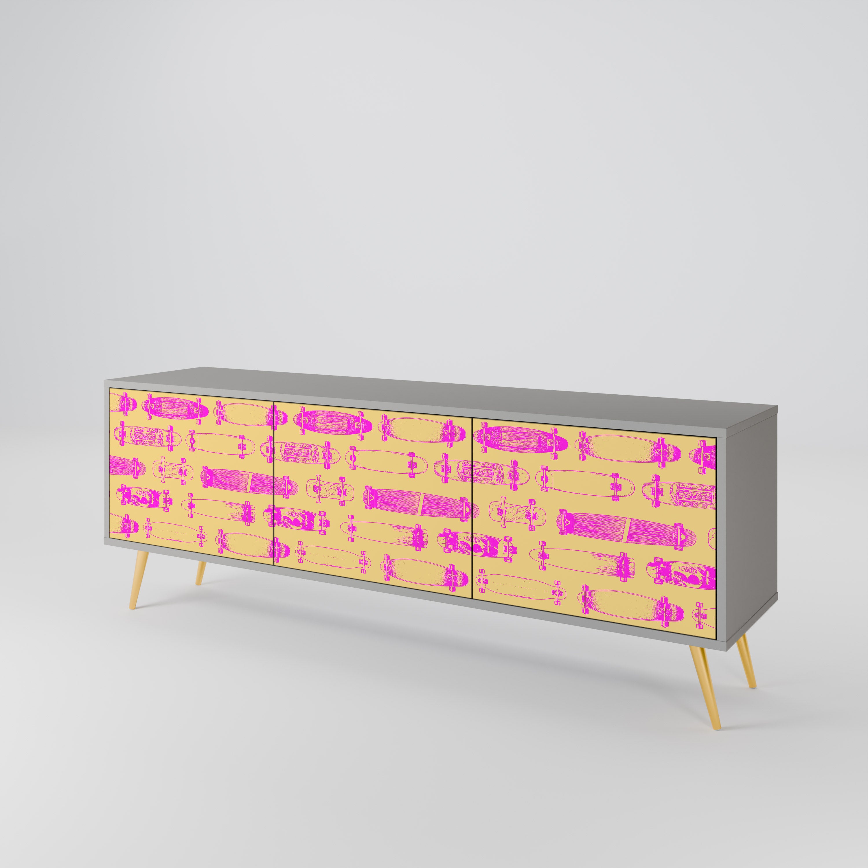 SKATEBOARD ARTISTRY 3-Door TV Cabinet