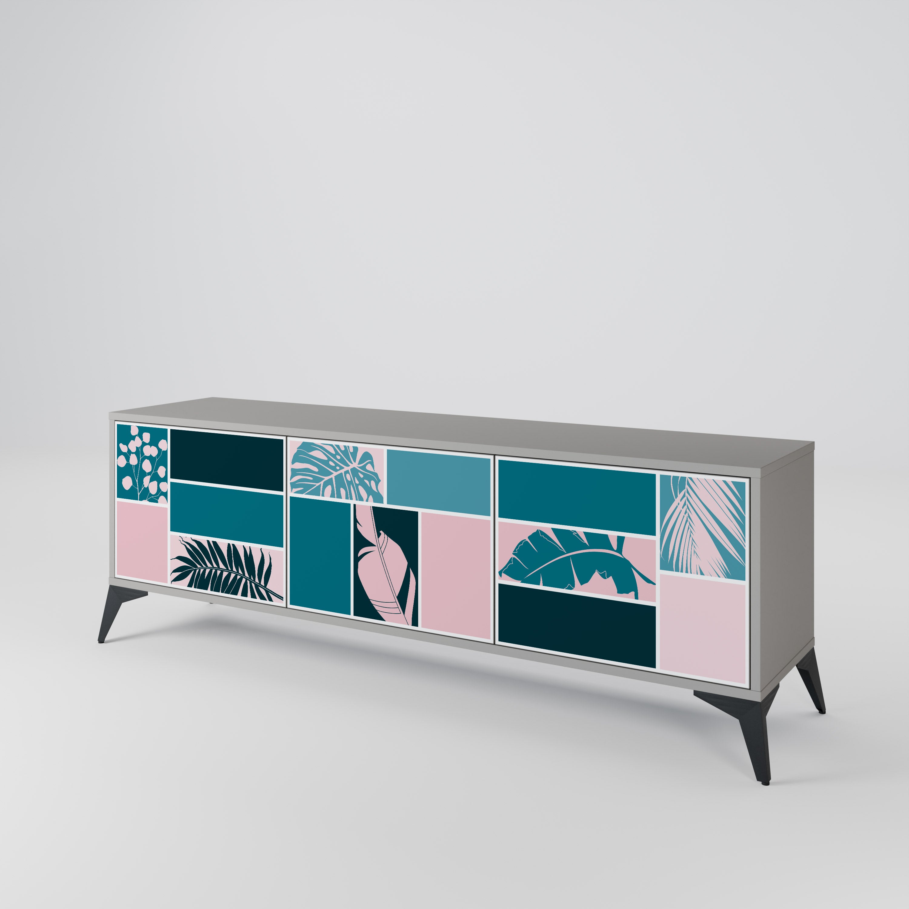 COMBINATION OF SHAPES 3-Door TV Cabinet
