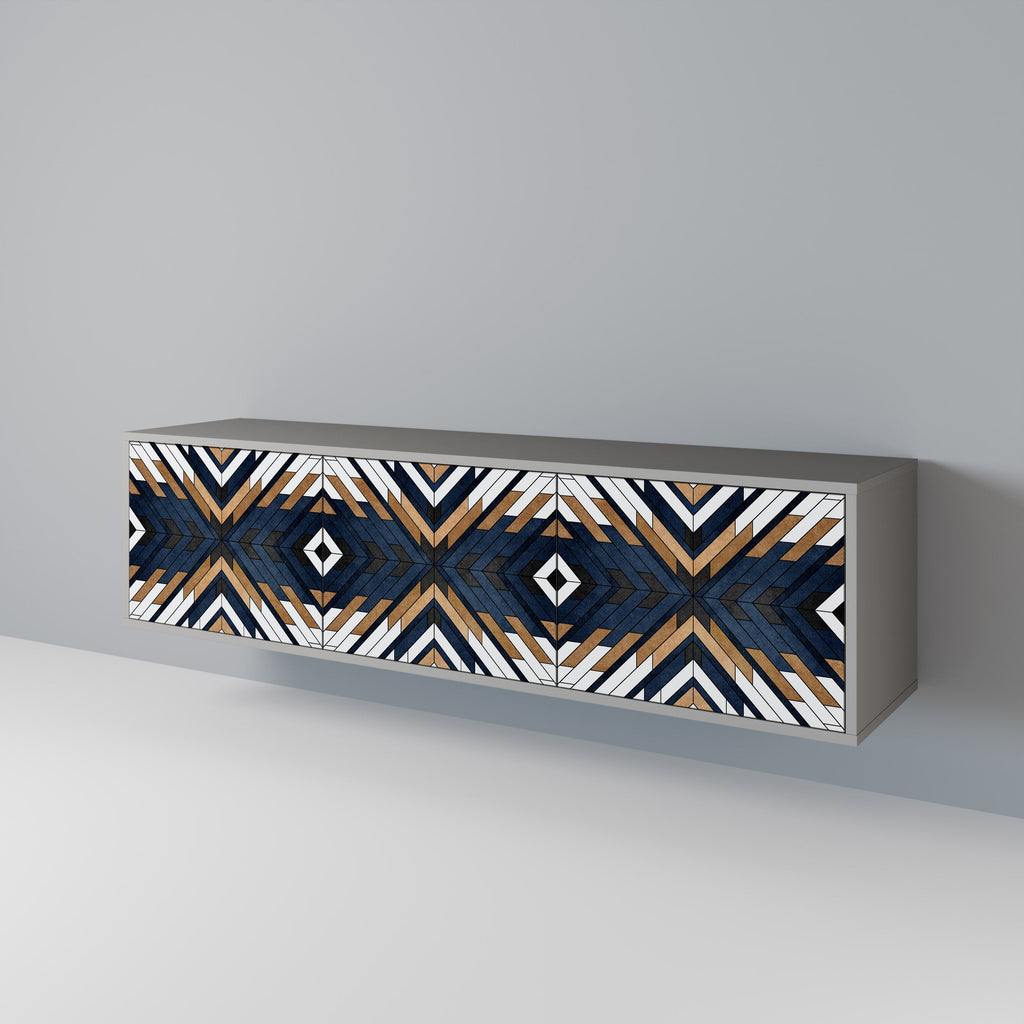 Τρίθυρη βάση τηλεόρασης ARTFUL GEOMETRIA σε γκρι φινίρισμα