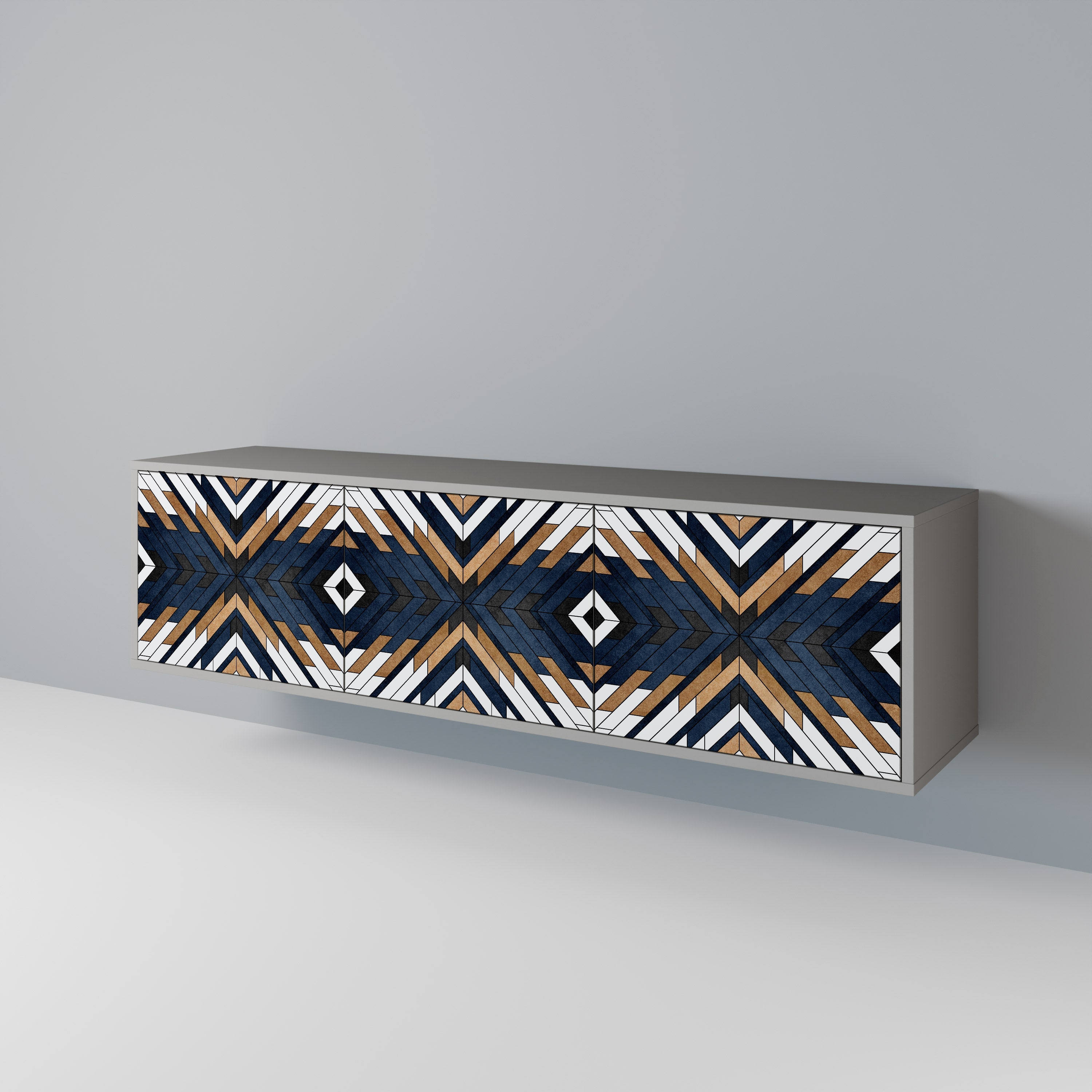 Τρίθυρη βάση τηλεόρασης ARTFUL GEOMETRIA σε γκρι φινίρισμα