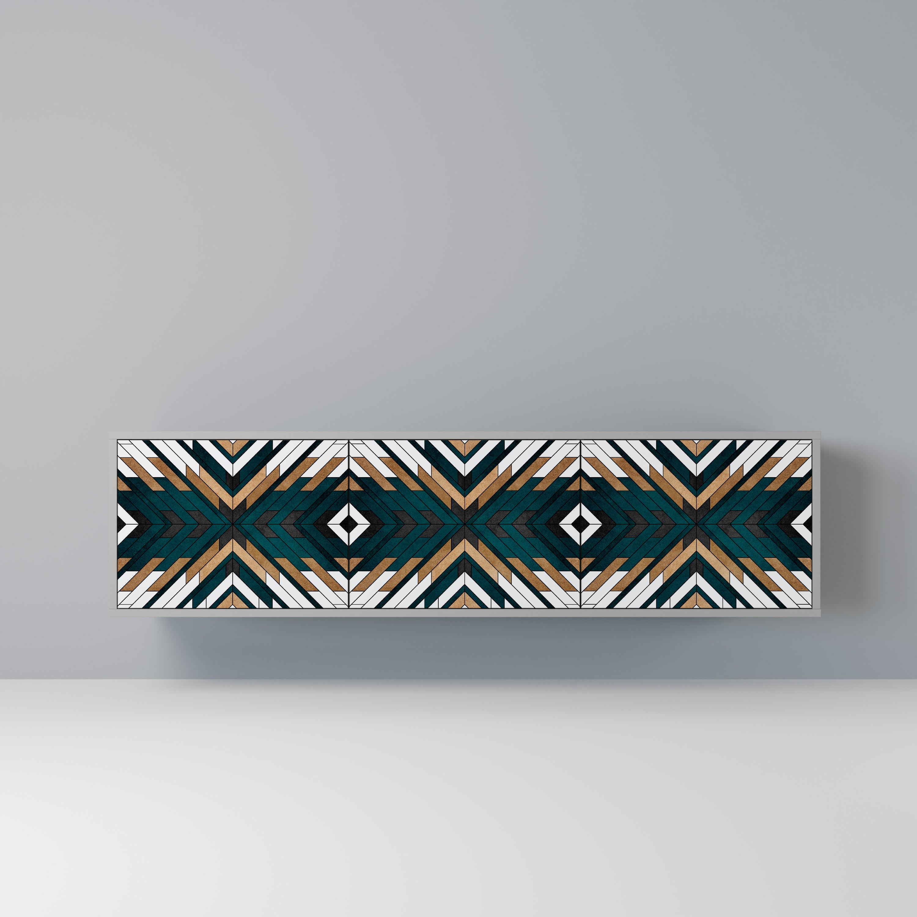 Βάση τηλεόρασης ARTISTIC GEOMETRIA 3 θυρών σε γκρι φινίρισμα
