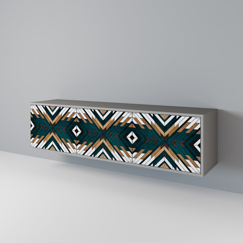 Βάση τηλεόρασης ARTISTIC GEOMETRIA 3 θυρών σε γκρι φινίρισμα