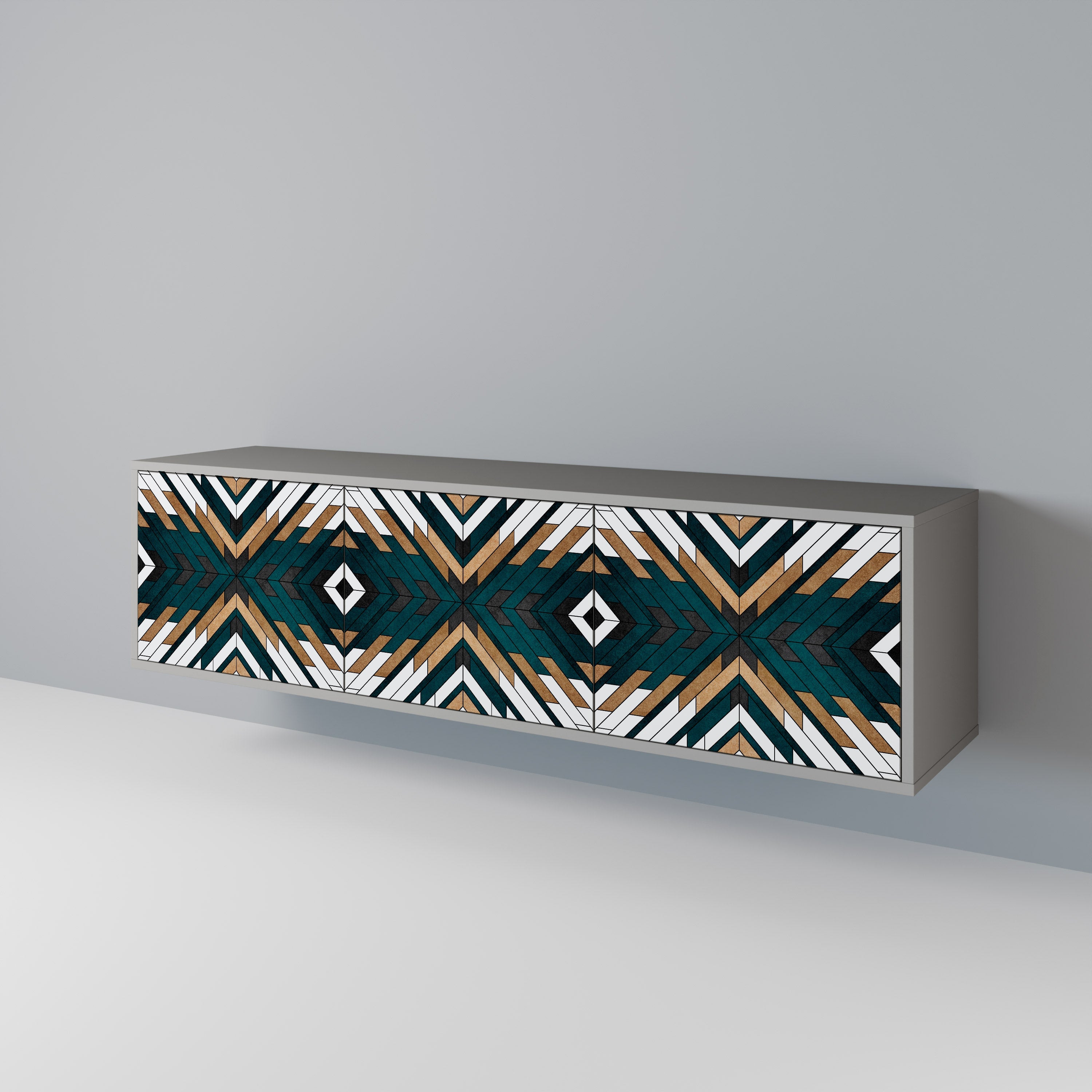 Βάση τηλεόρασης ARTISTIC GEOMETRIA 3 θυρών σε γκρι φινίρισμα