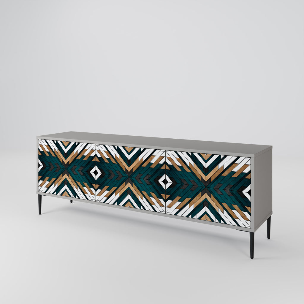 Βάση τηλεόρασης ARTISTIC GEOMETRIA 3 θυρών σε γκρι φινίρισμα
