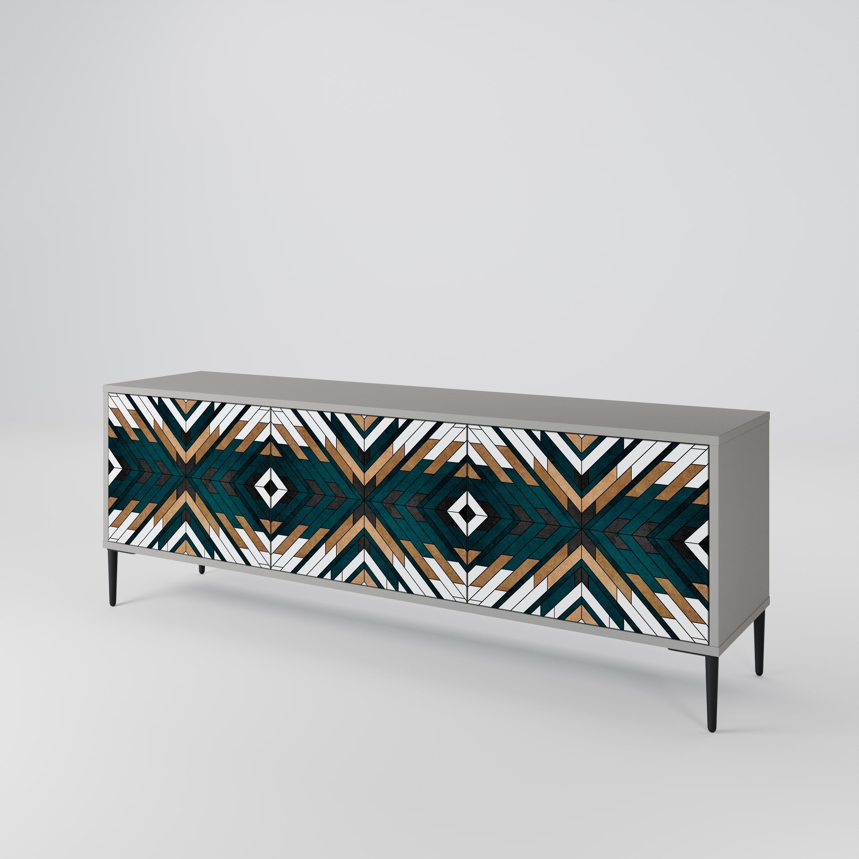 Βάση τηλεόρασης ARTISTIC GEOMETRIA 3 θυρών σε γκρι φινίρισμα