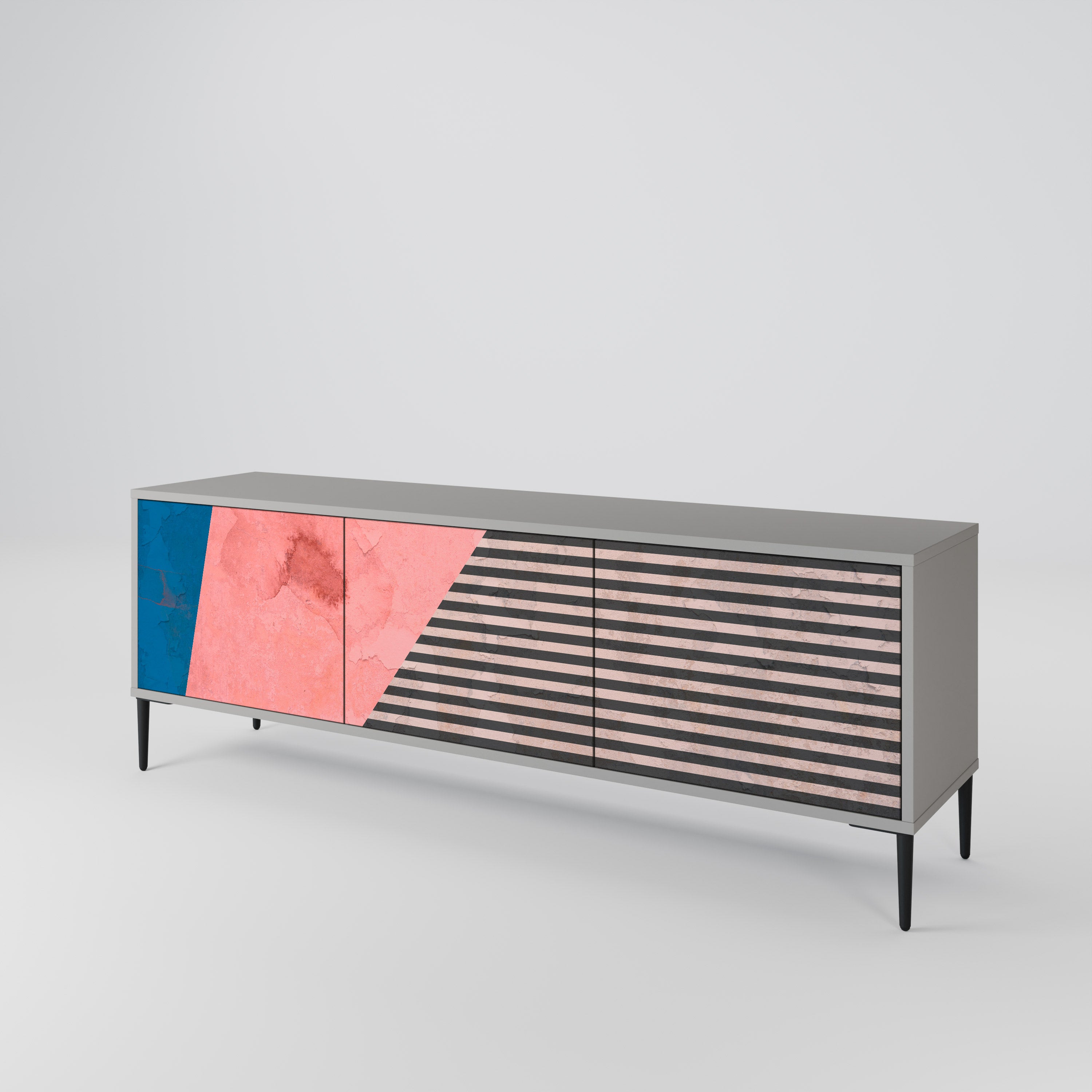 GLAMOROUS STRIPE Έπιπλο τηλεόρασης 3-θυρών