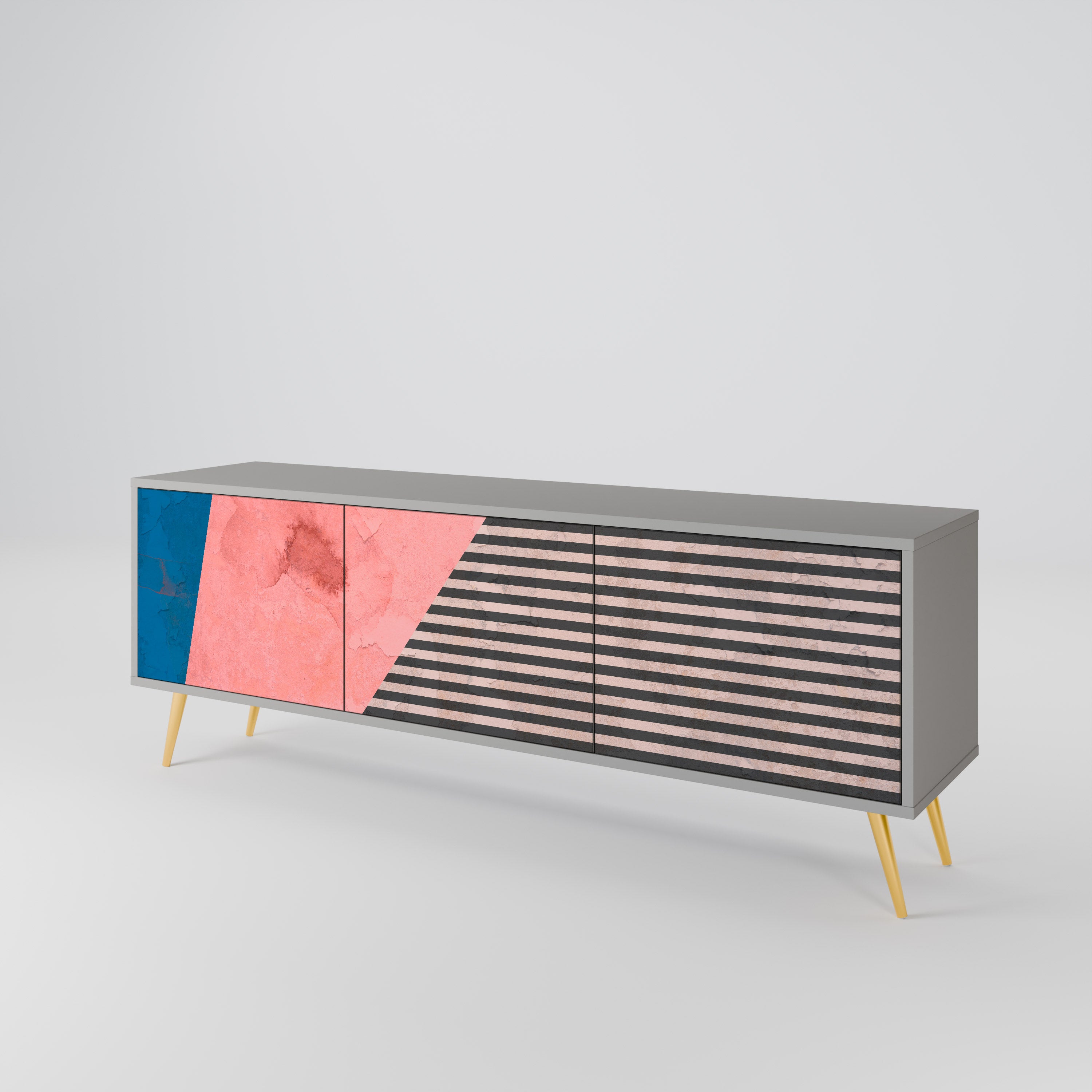 GLAMOROUS STRIPE Έπιπλο τηλεόρασης 3-θυρών