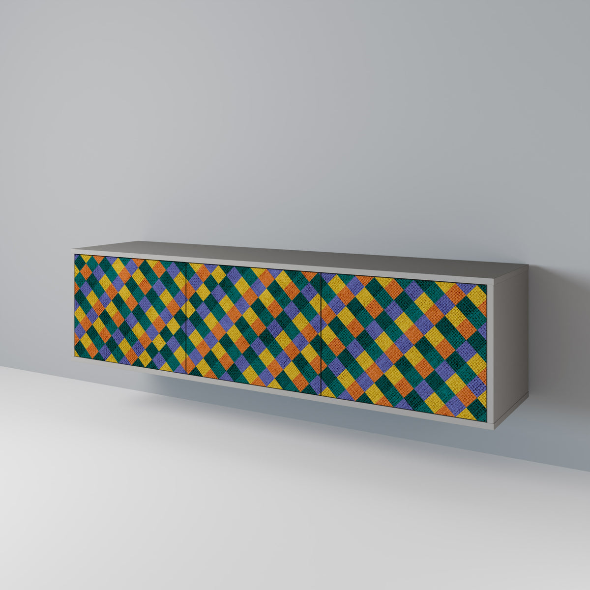 PAINTED SQUARES MIX Έπιπλο τηλεόρασης 3-θυρών