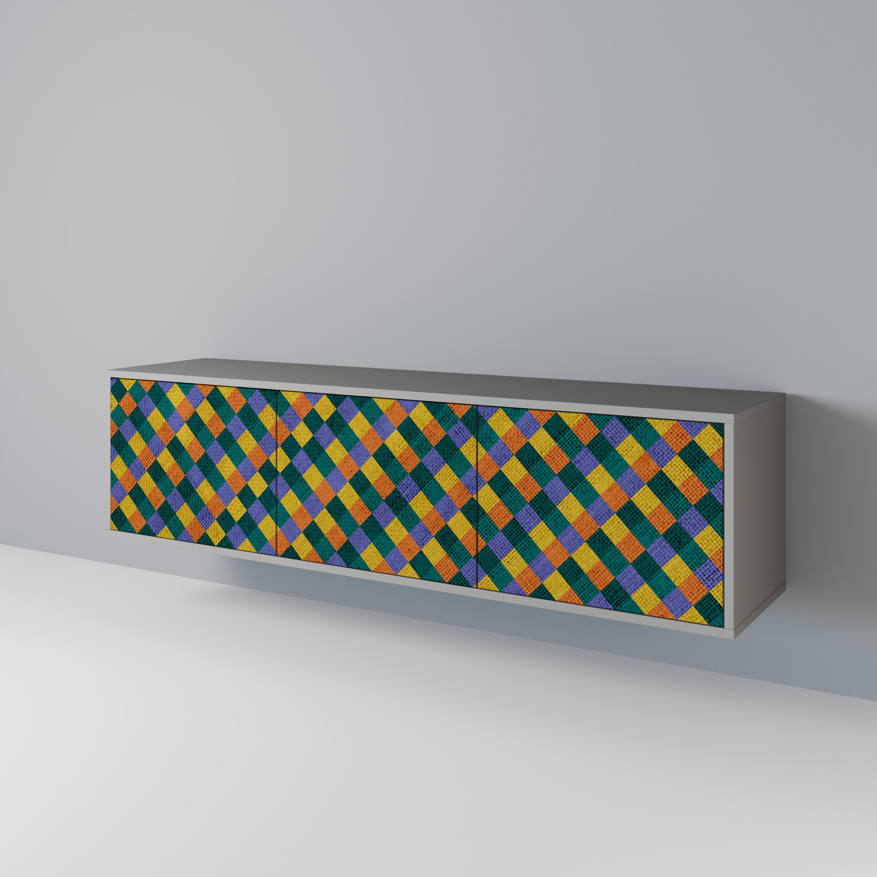 PAINTED SQUARES MIX Έπιπλο τηλεόρασης 3-θυρών