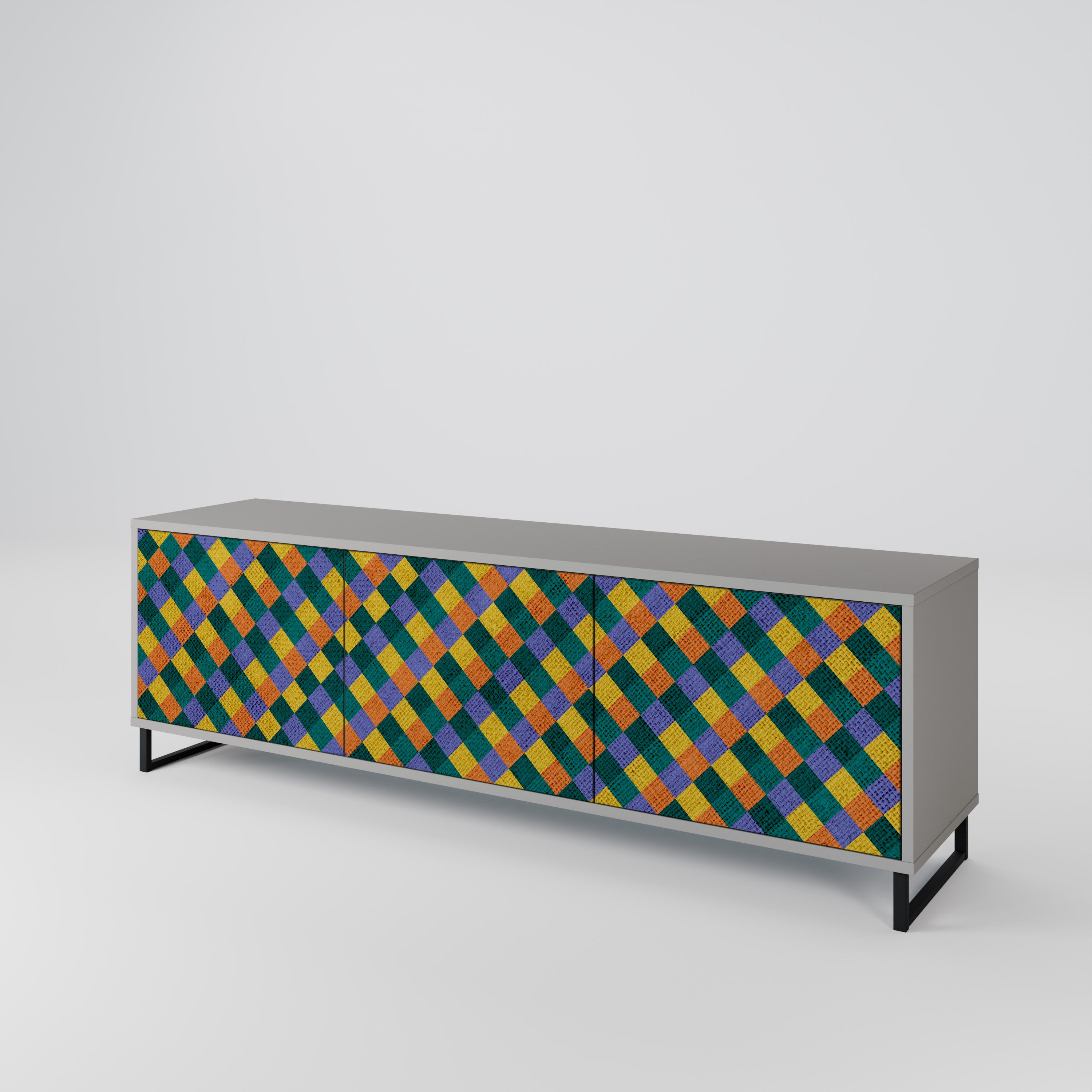 PAINTED SQUARES MIX Έπιπλο τηλεόρασης 3-θυρών