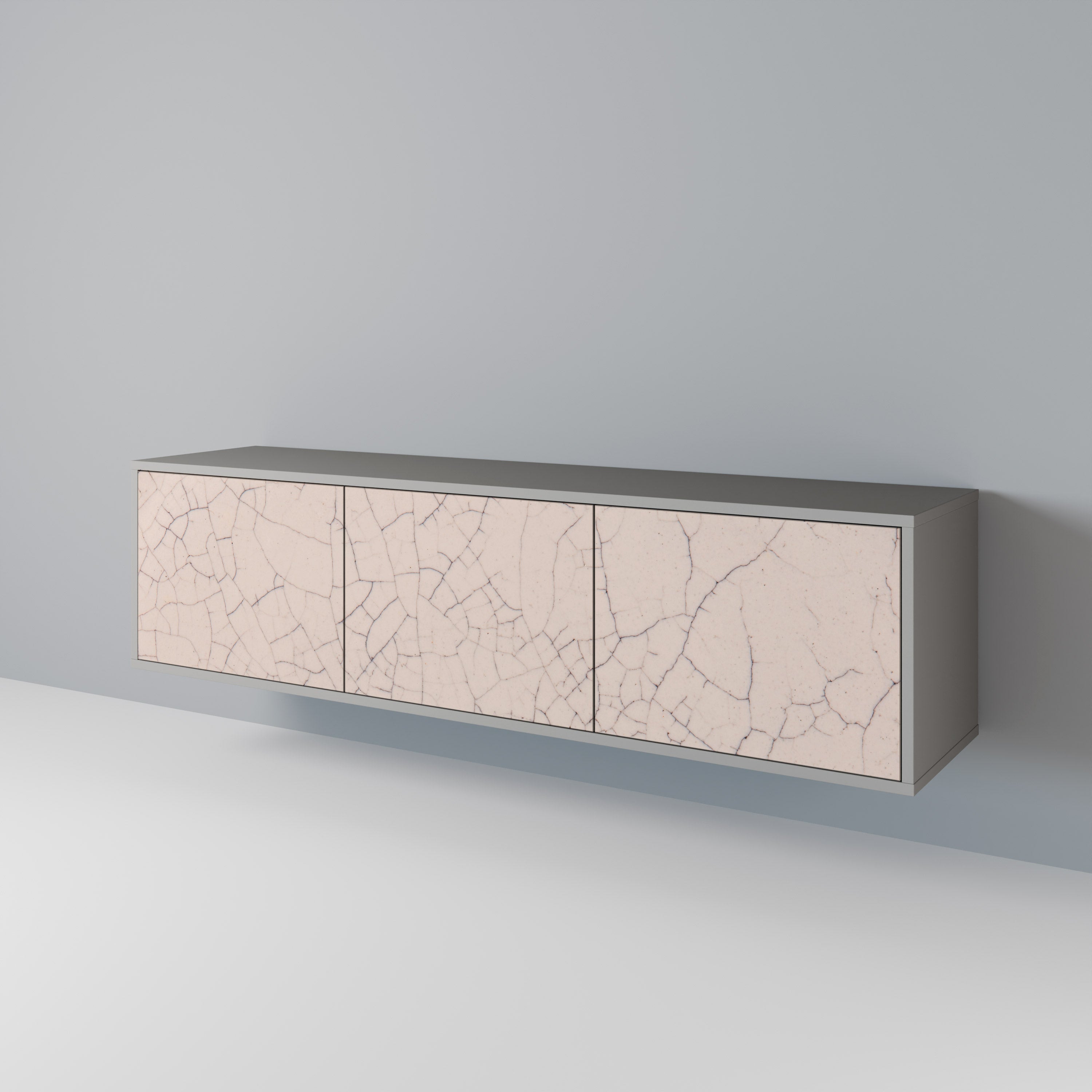 Βάση τηλεόρασης 3 θυρών CERAMIC TEXTURE σε γκρι φινίρισμα