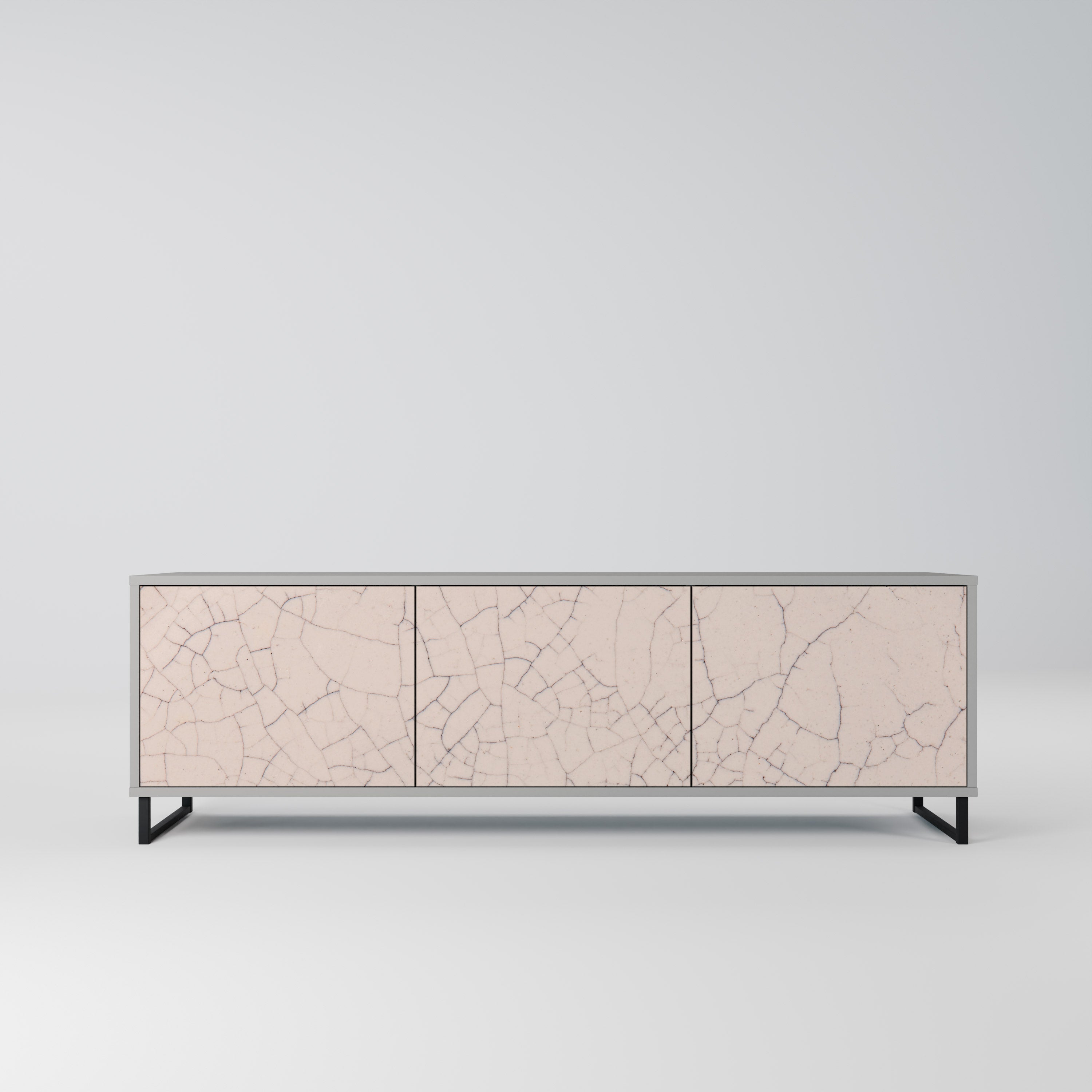 Βάση τηλεόρασης 3 θυρών CERAMIC TEXTURE σε γκρι φινίρισμα