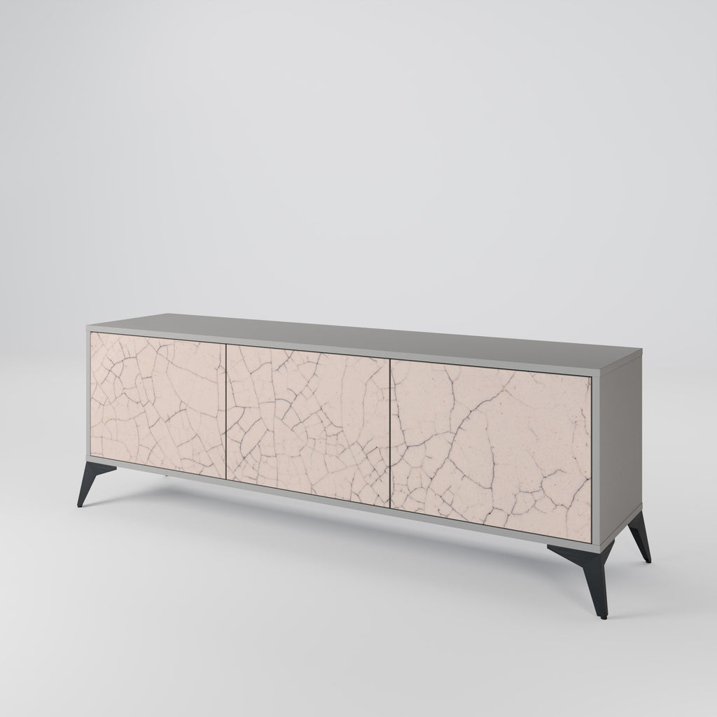 Βάση τηλεόρασης 3 θυρών CERAMIC TEXTURE σε γκρι φινίρισμα
