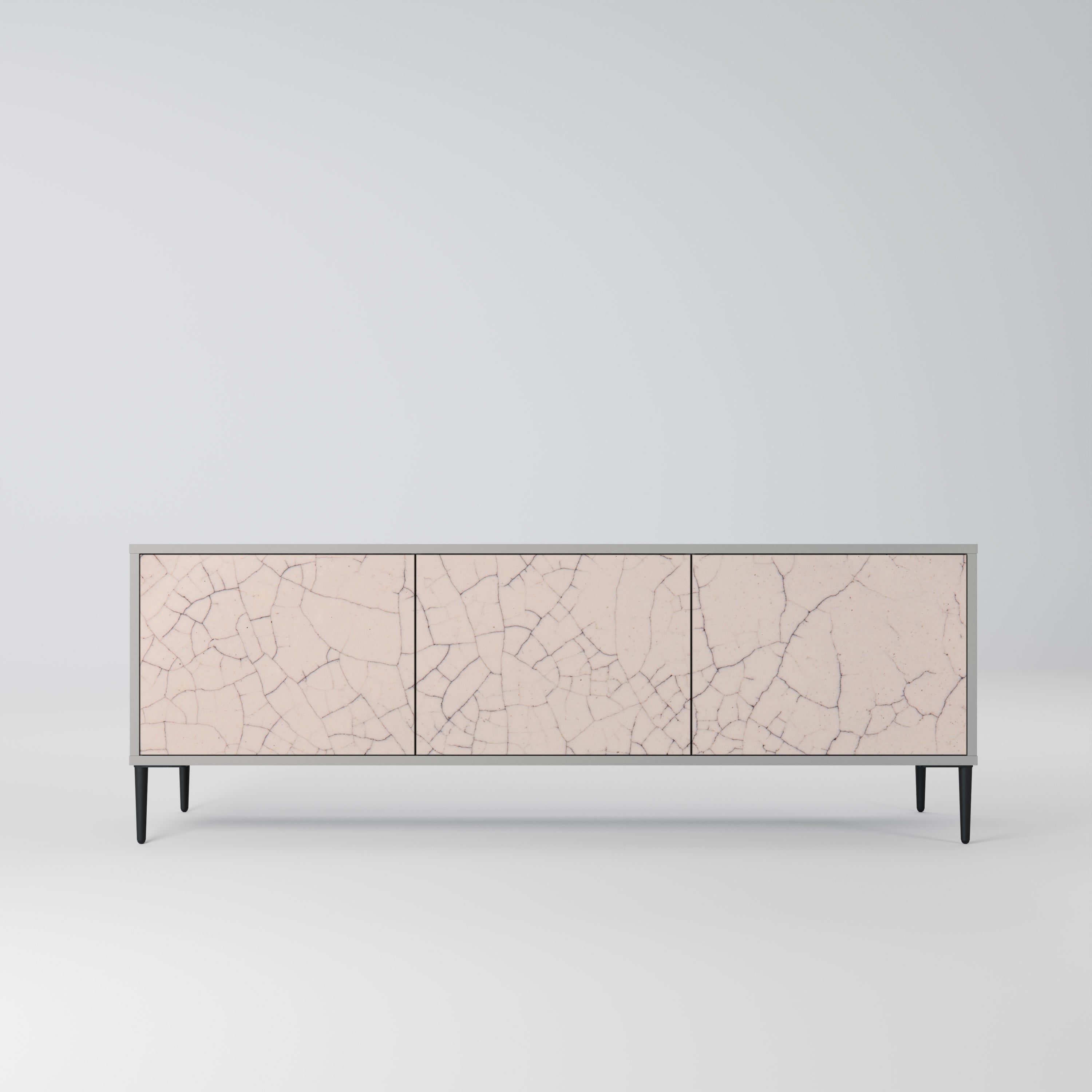 Βάση τηλεόρασης 3 θυρών CERAMIC TEXTURE σε γκρι φινίρισμα