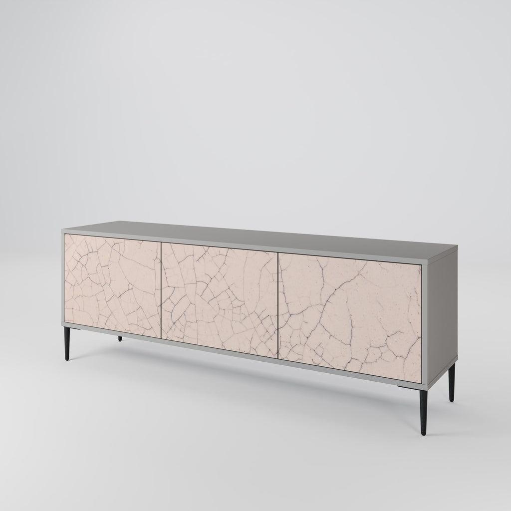 Βάση τηλεόρασης 3 θυρών CERAMIC TEXTURE σε γκρι φινίρισμα