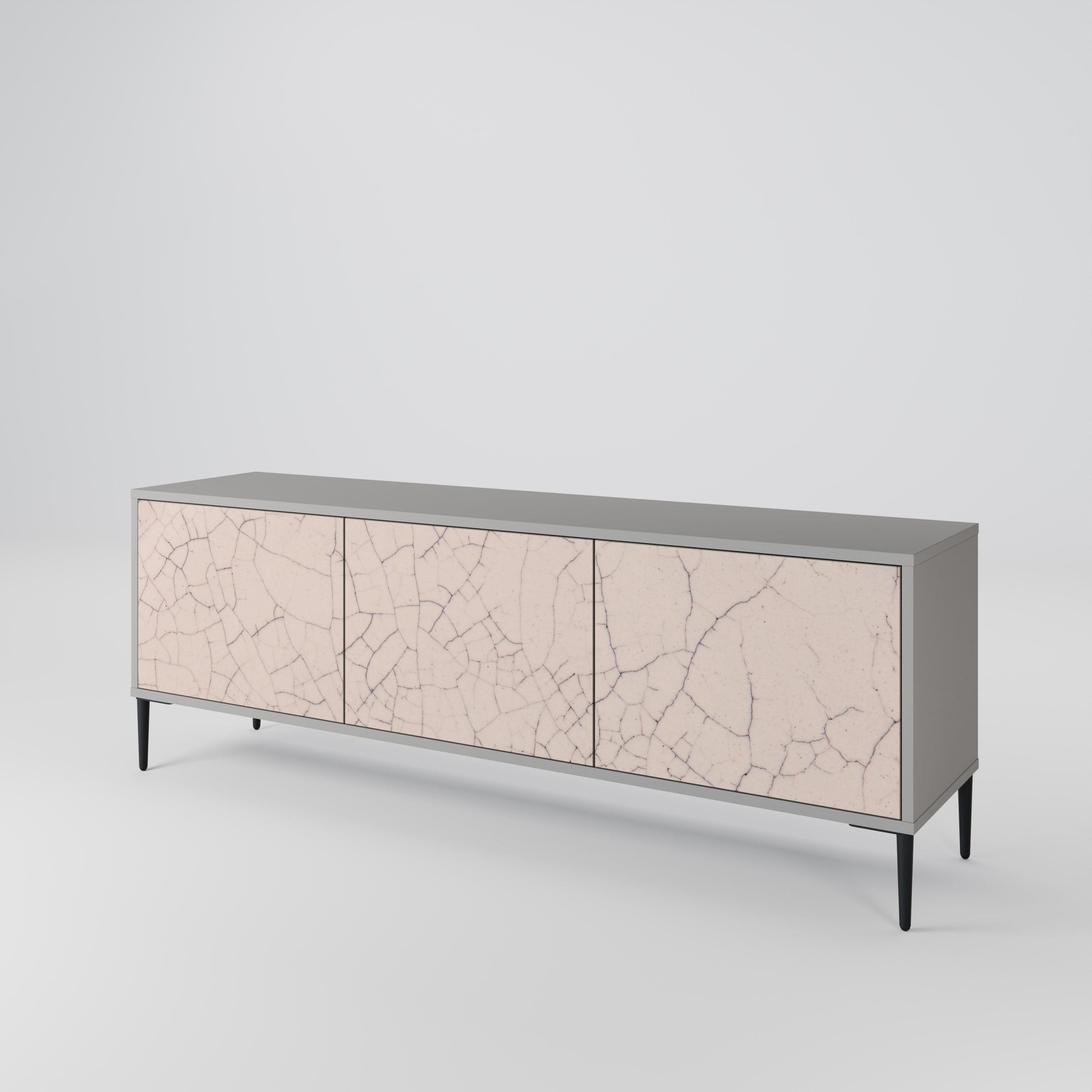 Βάση τηλεόρασης 3 θυρών CERAMIC TEXTURE σε γκρι φινίρισμα