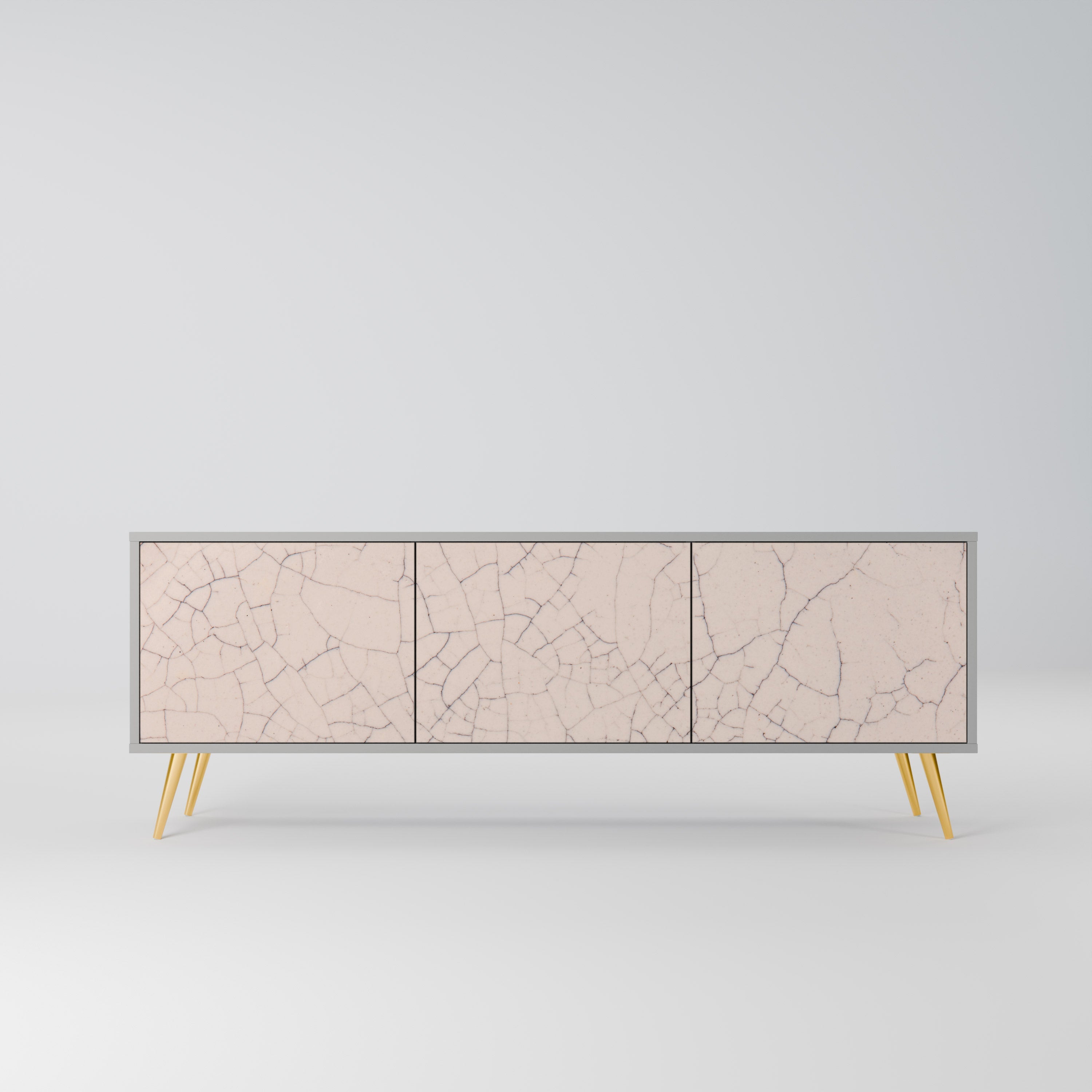 Βάση τηλεόρασης 3 θυρών CERAMIC TEXTURE σε γκρι φινίρισμα