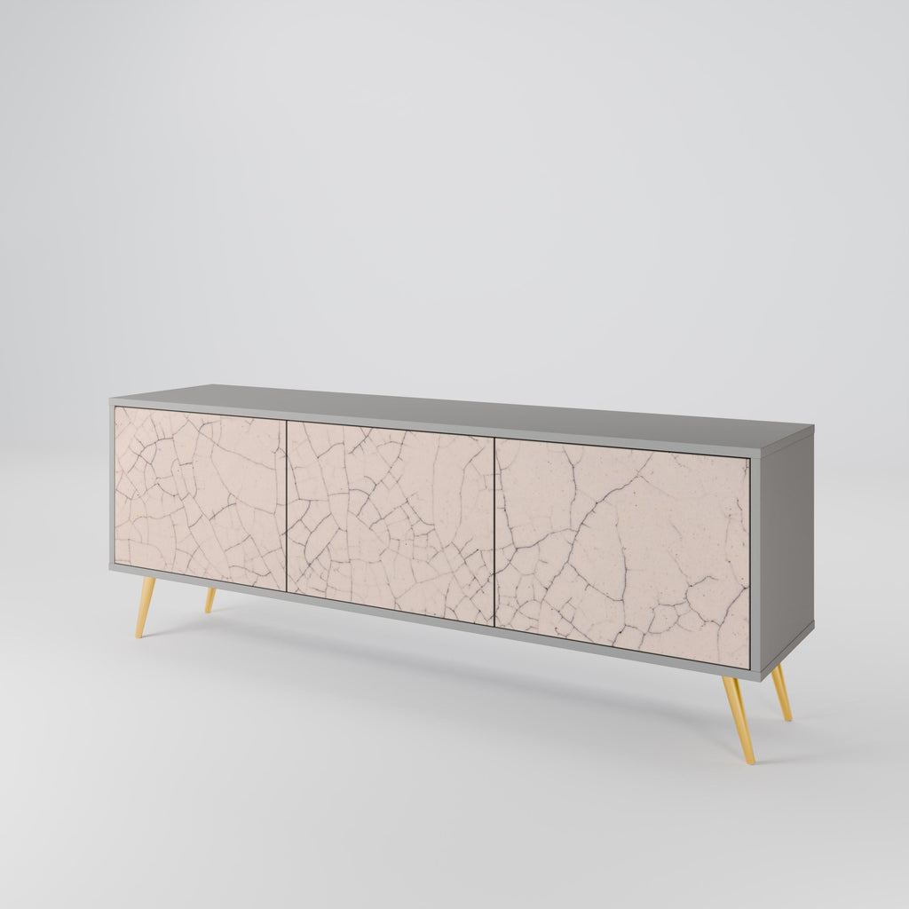 Βάση τηλεόρασης 3 θυρών CERAMIC TEXTURE σε γκρι φινίρισμα