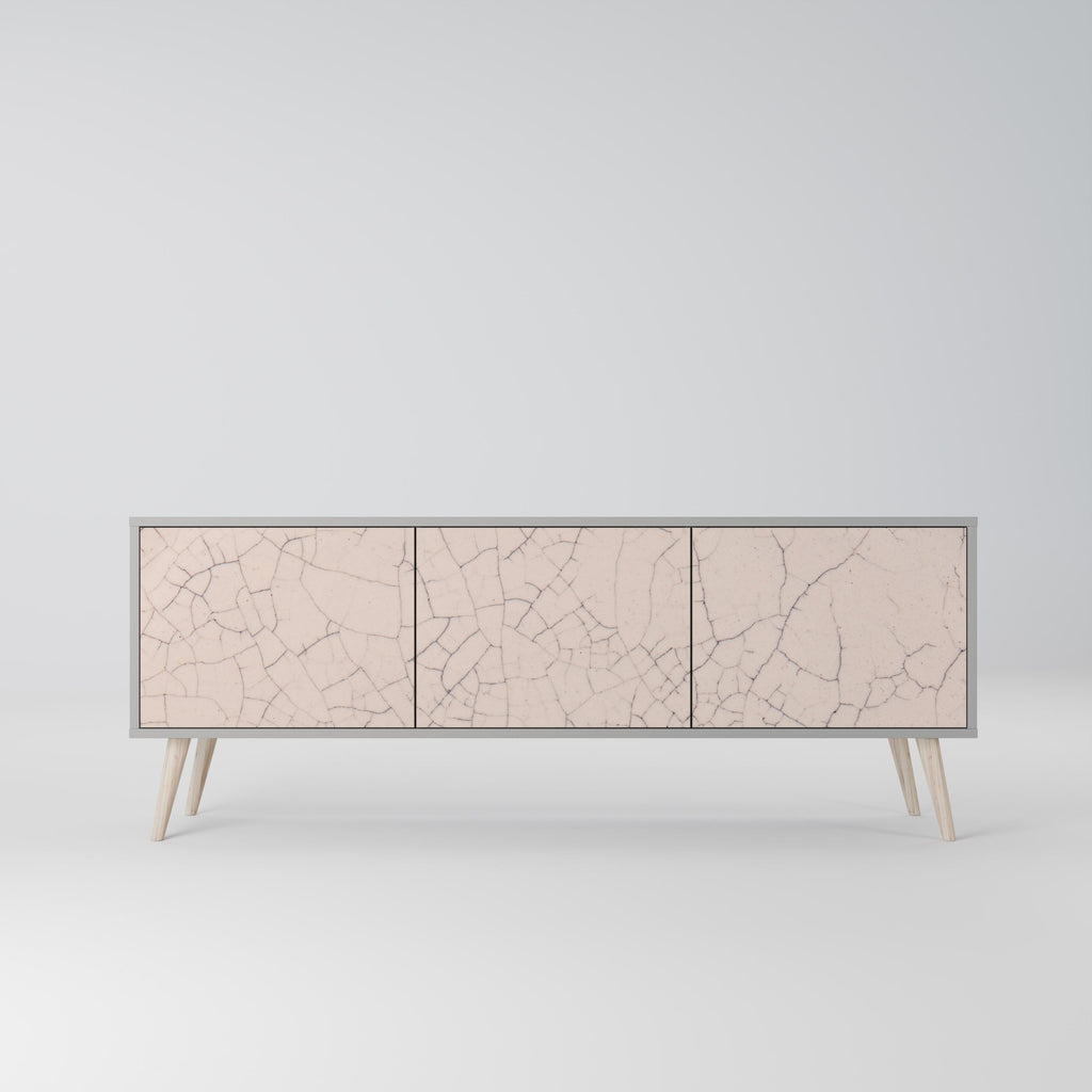 Βάση τηλεόρασης 3 θυρών CERAMIC TEXTURE σε γκρι φινίρισμα