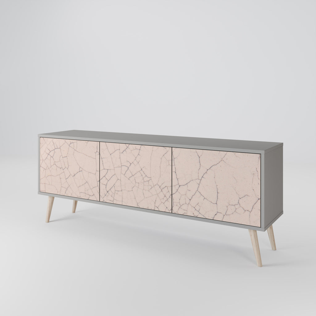 Βάση τηλεόρασης 3 θυρών CERAMIC TEXTURE σε γκρι φινίρισμα