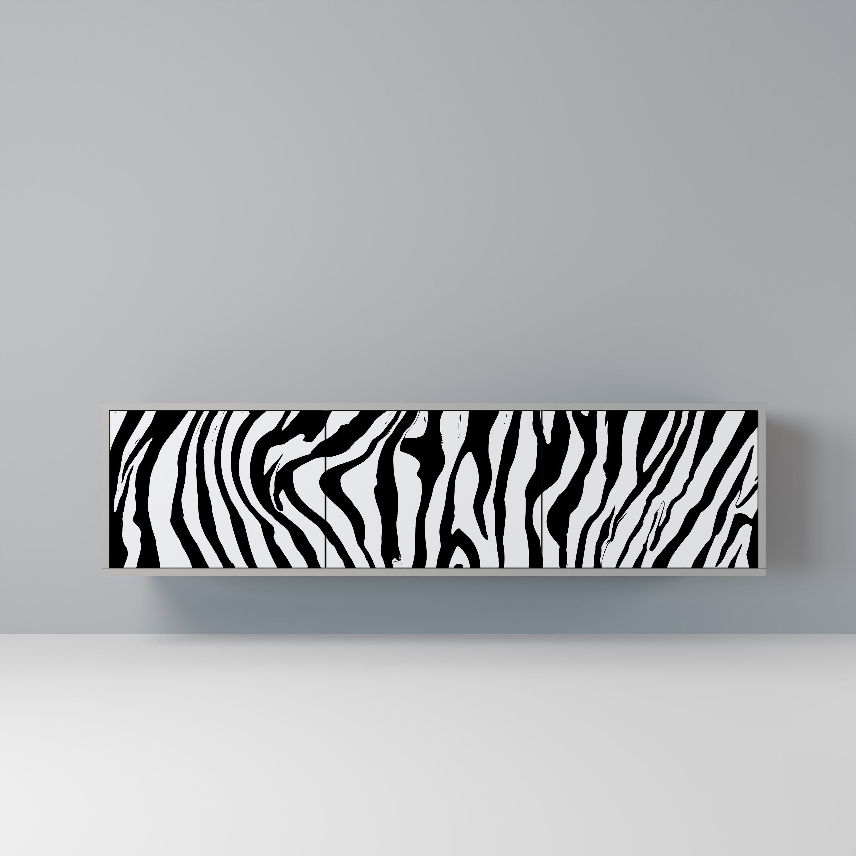 Βάση τηλεόρασης SPLENDID ZEBRA με 3 πόρτες σε γκρι φινίρισμα