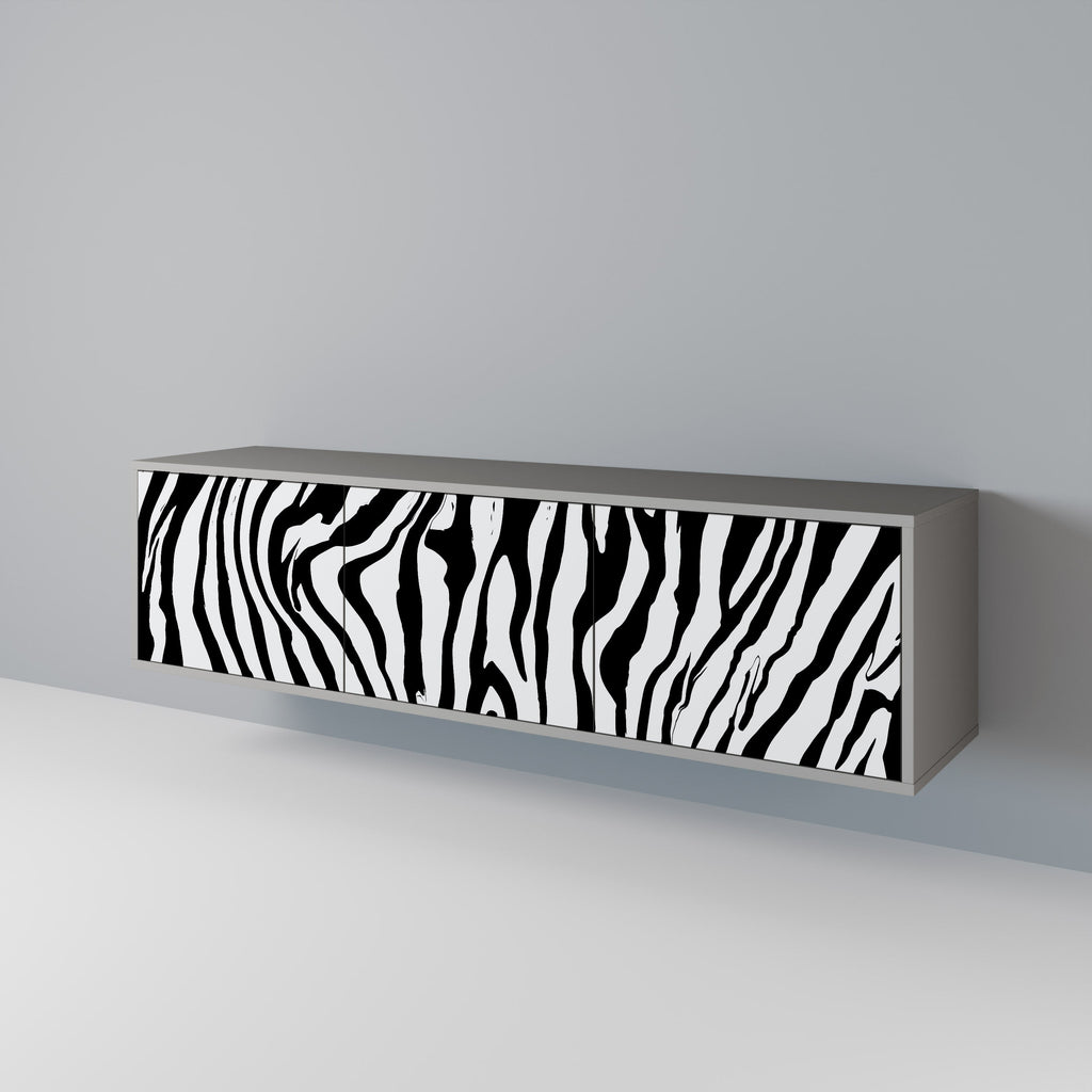 Βάση τηλεόρασης SPLENDID ZEBRA με 3 πόρτες σε γκρι φινίρισμα