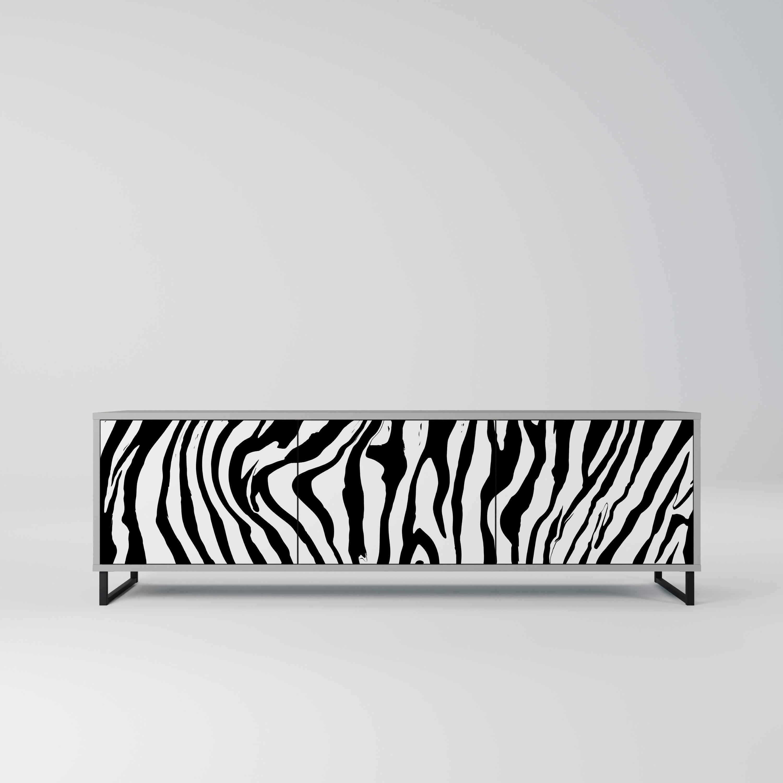 Βάση τηλεόρασης SPLENDID ZEBRA με 3 πόρτες σε γκρι φινίρισμα