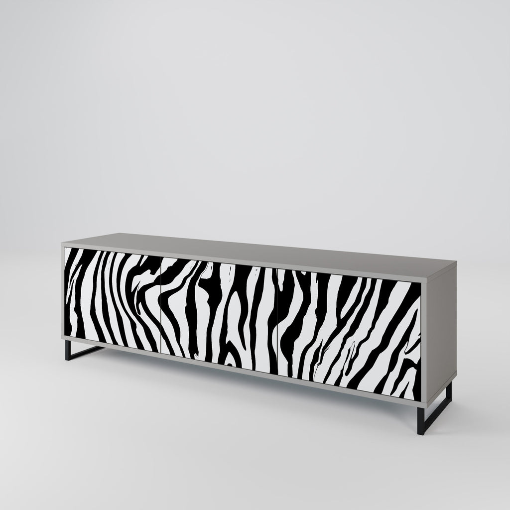 Βάση τηλεόρασης SPLENDID ZEBRA με 3 πόρτες σε γκρι φινίρισμα