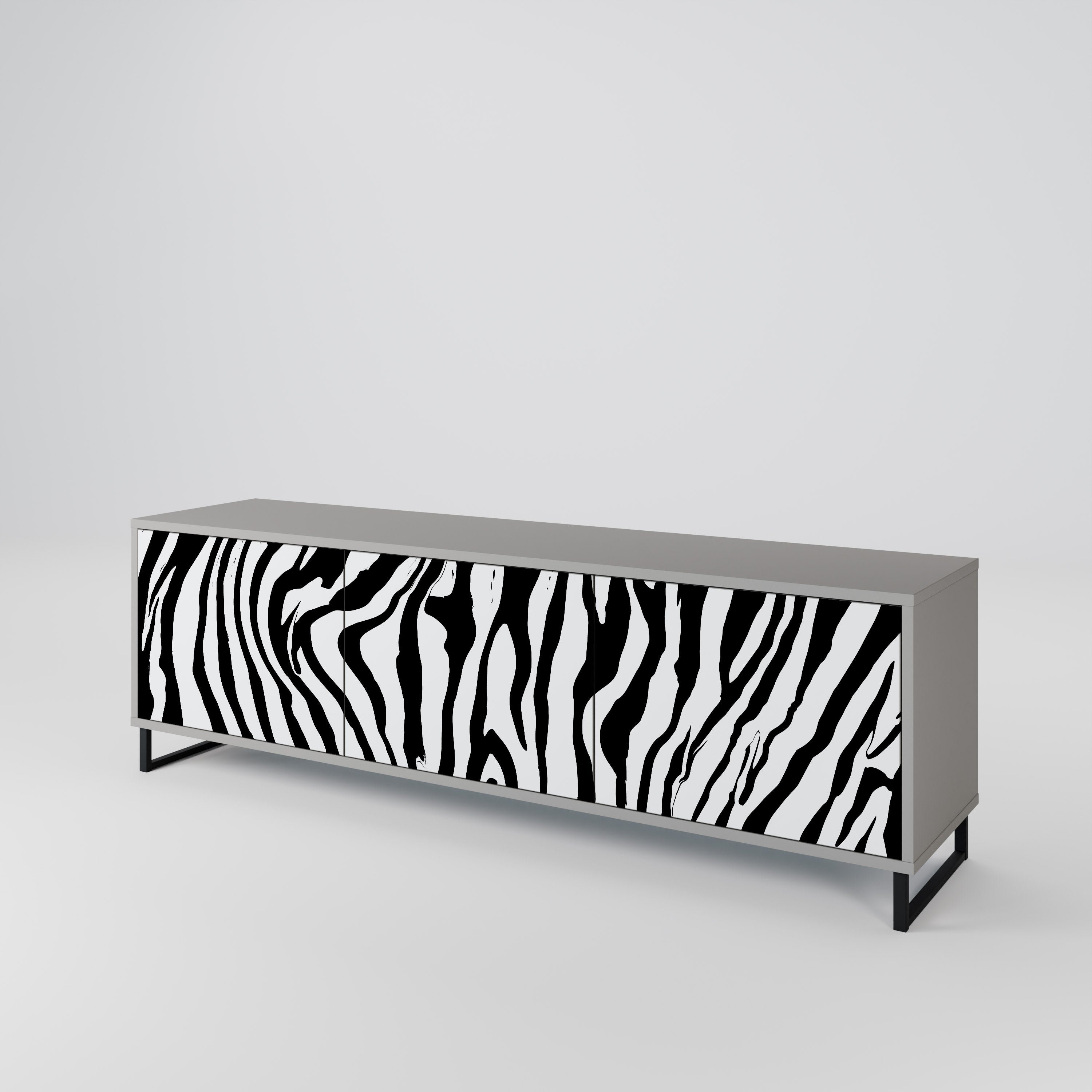 Βάση τηλεόρασης SPLENDID ZEBRA με 3 πόρτες σε γκρι φινίρισμα