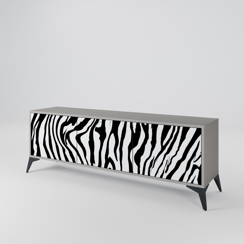 Βάση τηλεόρασης SPLENDID ZEBRA με 3 πόρτες σε γκρι φινίρισμα