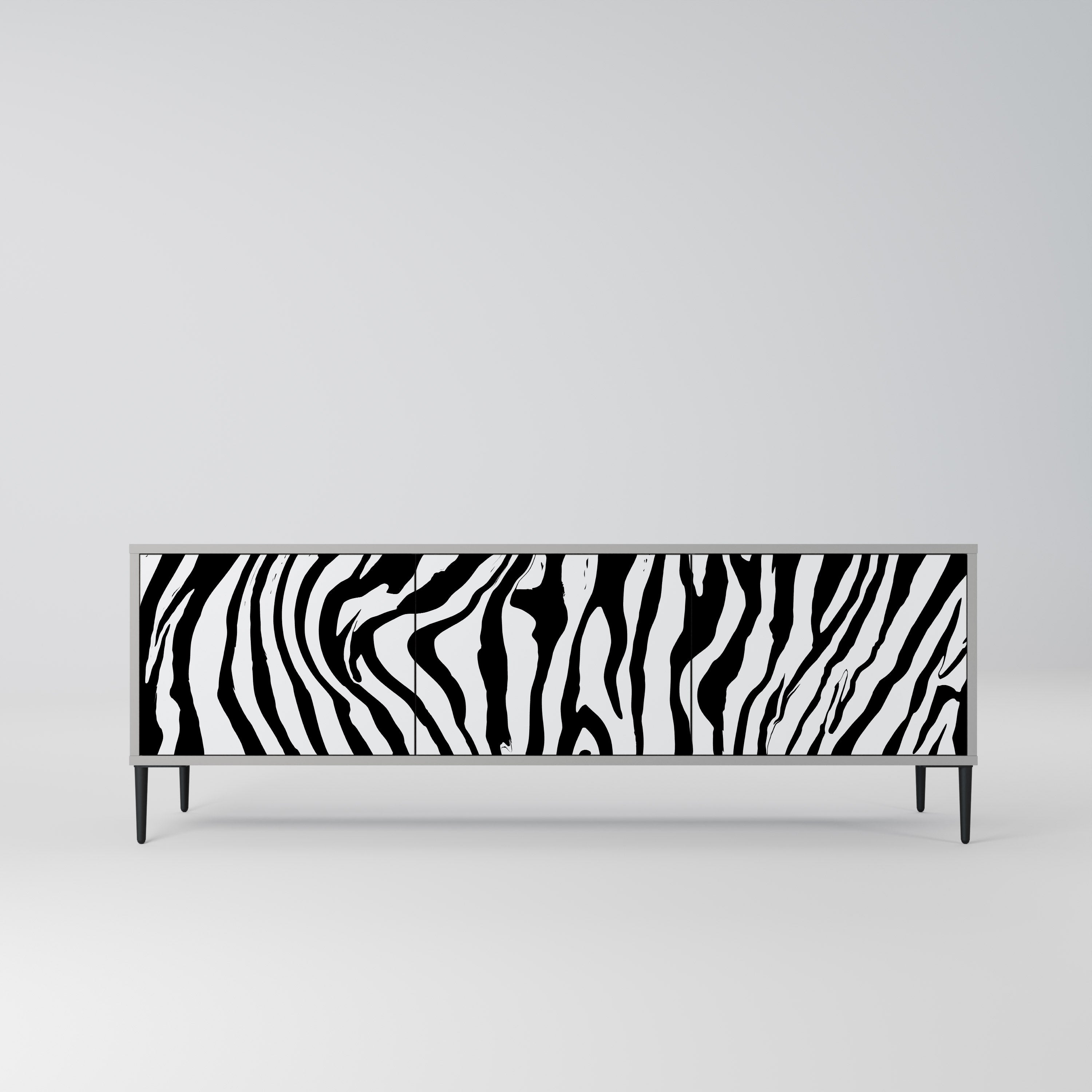 Βάση τηλεόρασης SPLENDID ZEBRA με 3 πόρτες σε γκρι φινίρισμα