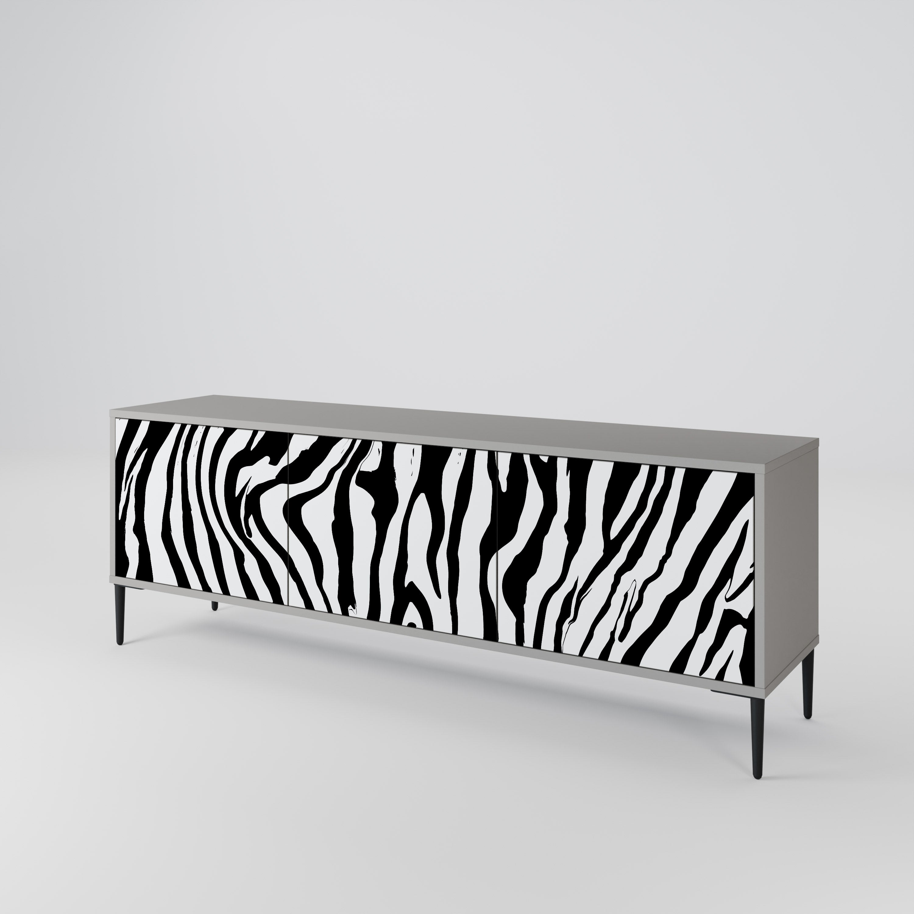 Βάση τηλεόρασης SPLENDID ZEBRA με 3 πόρτες σε γκρι φινίρισμα