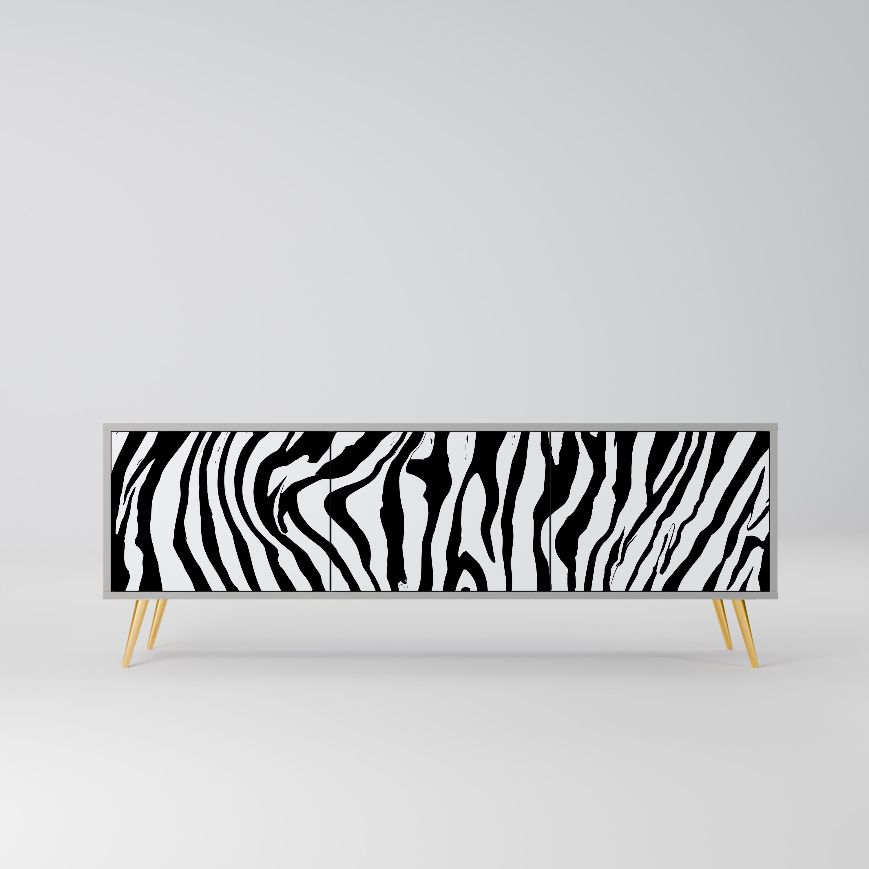 Βάση τηλεόρασης SPLENDID ZEBRA με 3 πόρτες σε γκρι φινίρισμα