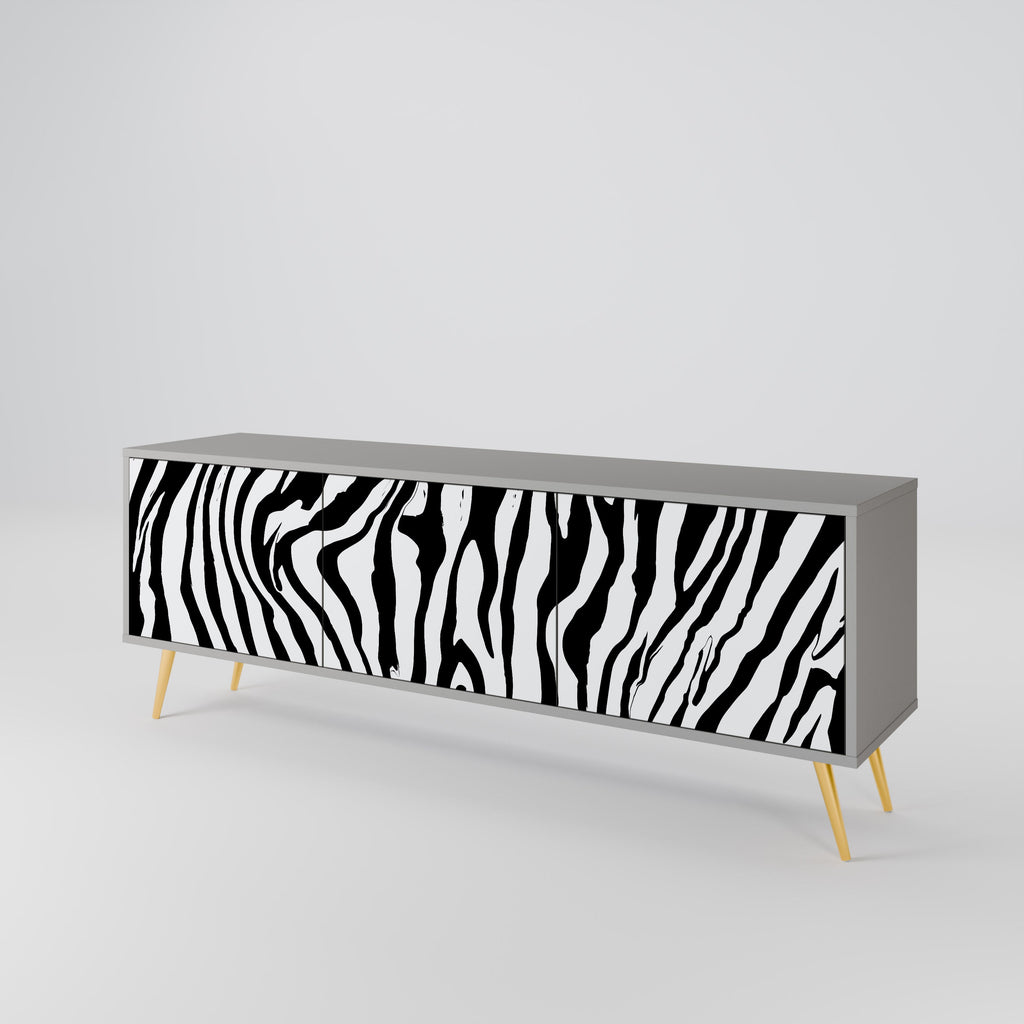 Βάση τηλεόρασης SPLENDID ZEBRA με 3 πόρτες σε γκρι φινίρισμα