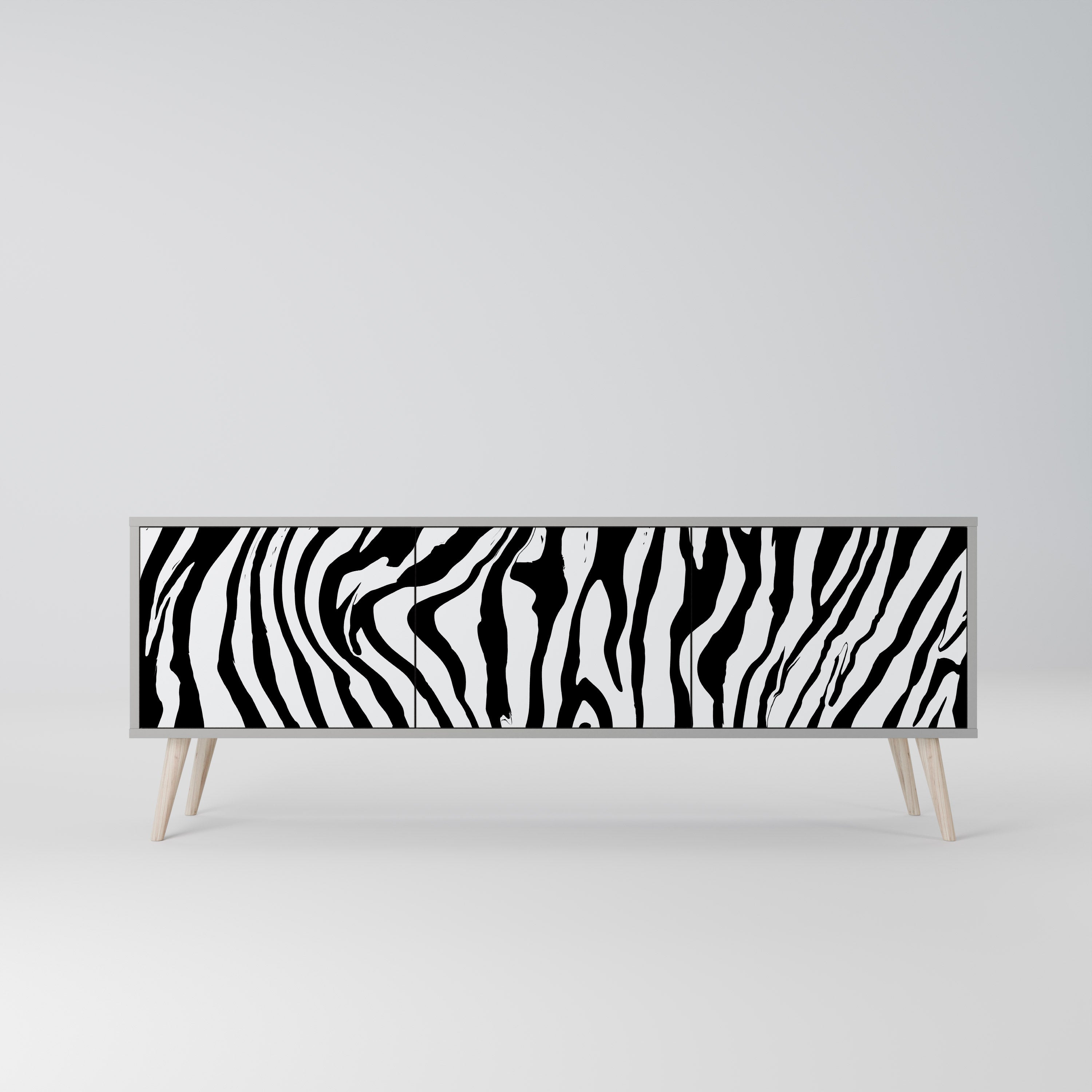 Βάση τηλεόρασης SPLENDID ZEBRA με 3 πόρτες σε γκρι φινίρισμα