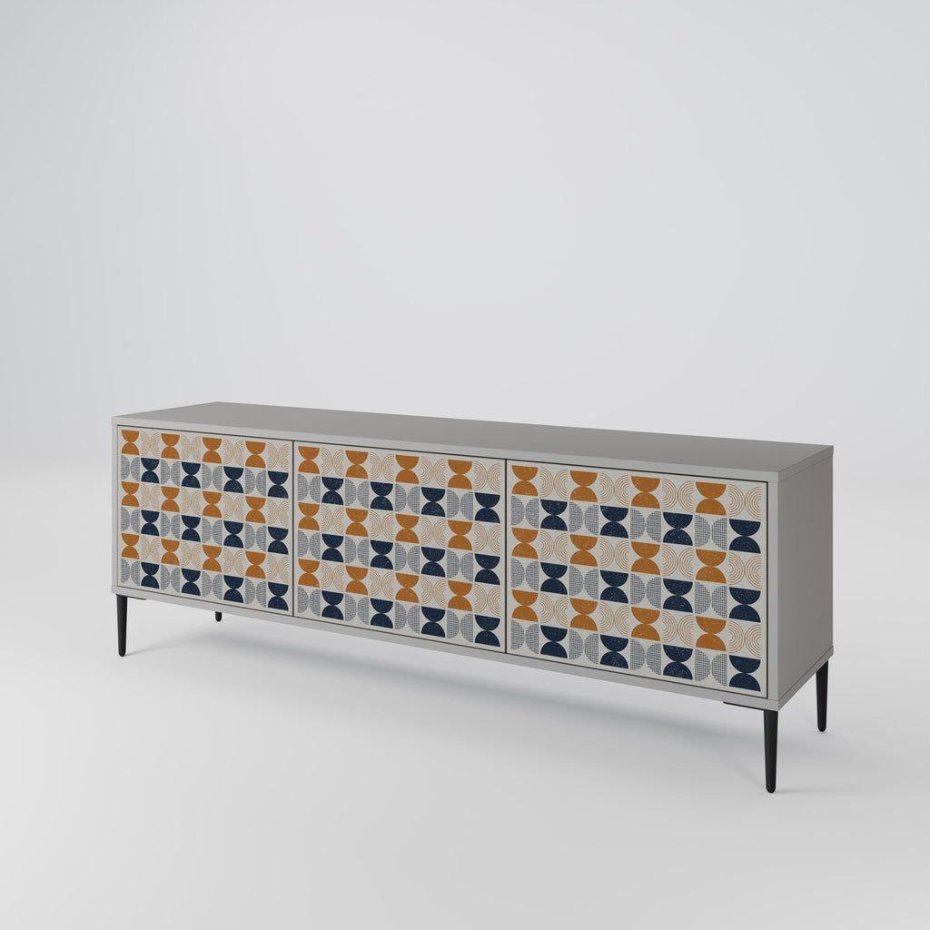 REFLECTION RANGE 3-Door TV Stand in Grey Finish