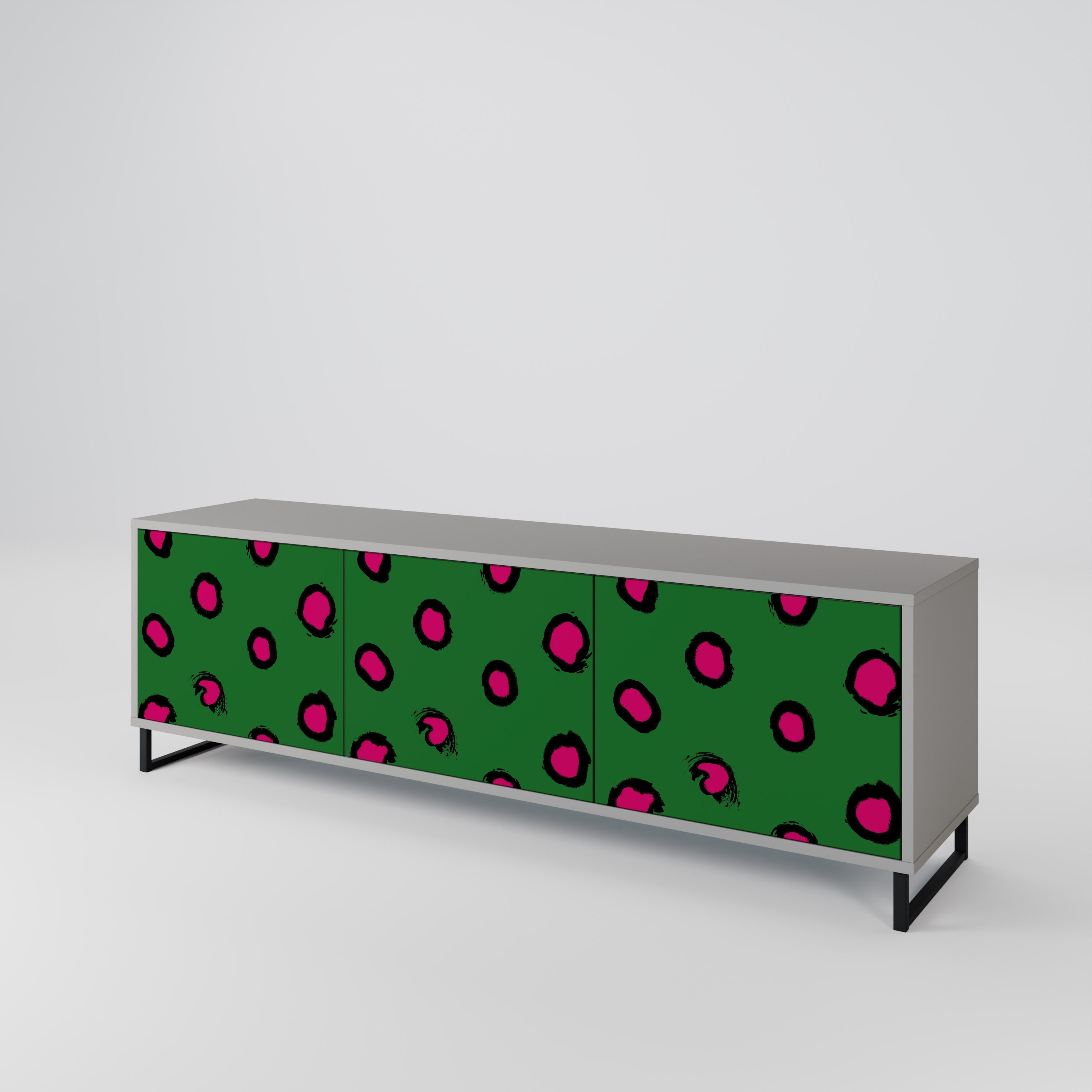 Βάση τηλεόρασης FUNKY SPOTS με 3 πόρτες σε γκρι φινίρισμα