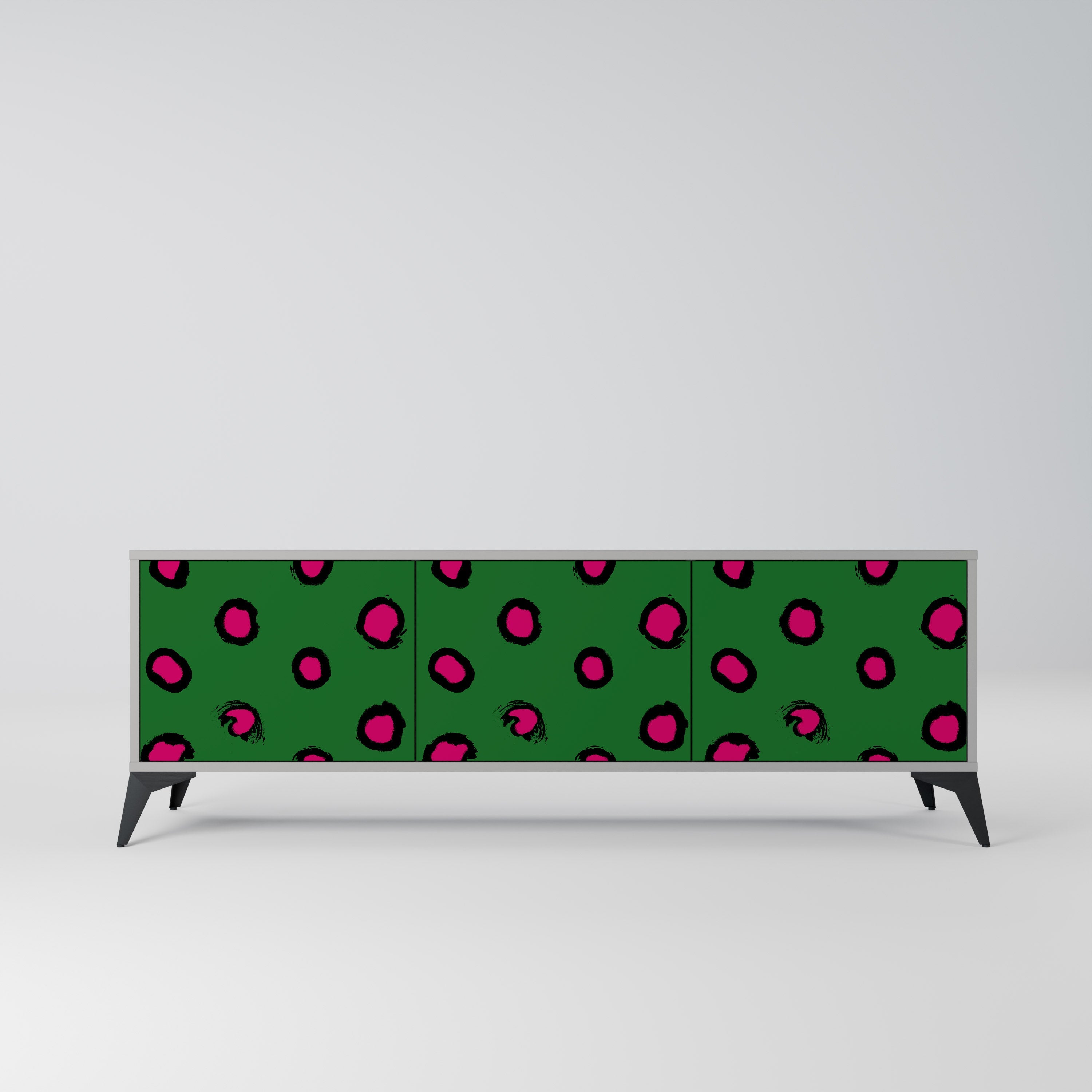 Βάση τηλεόρασης FUNKY SPOTS με 3 πόρτες σε γκρι φινίρισμα