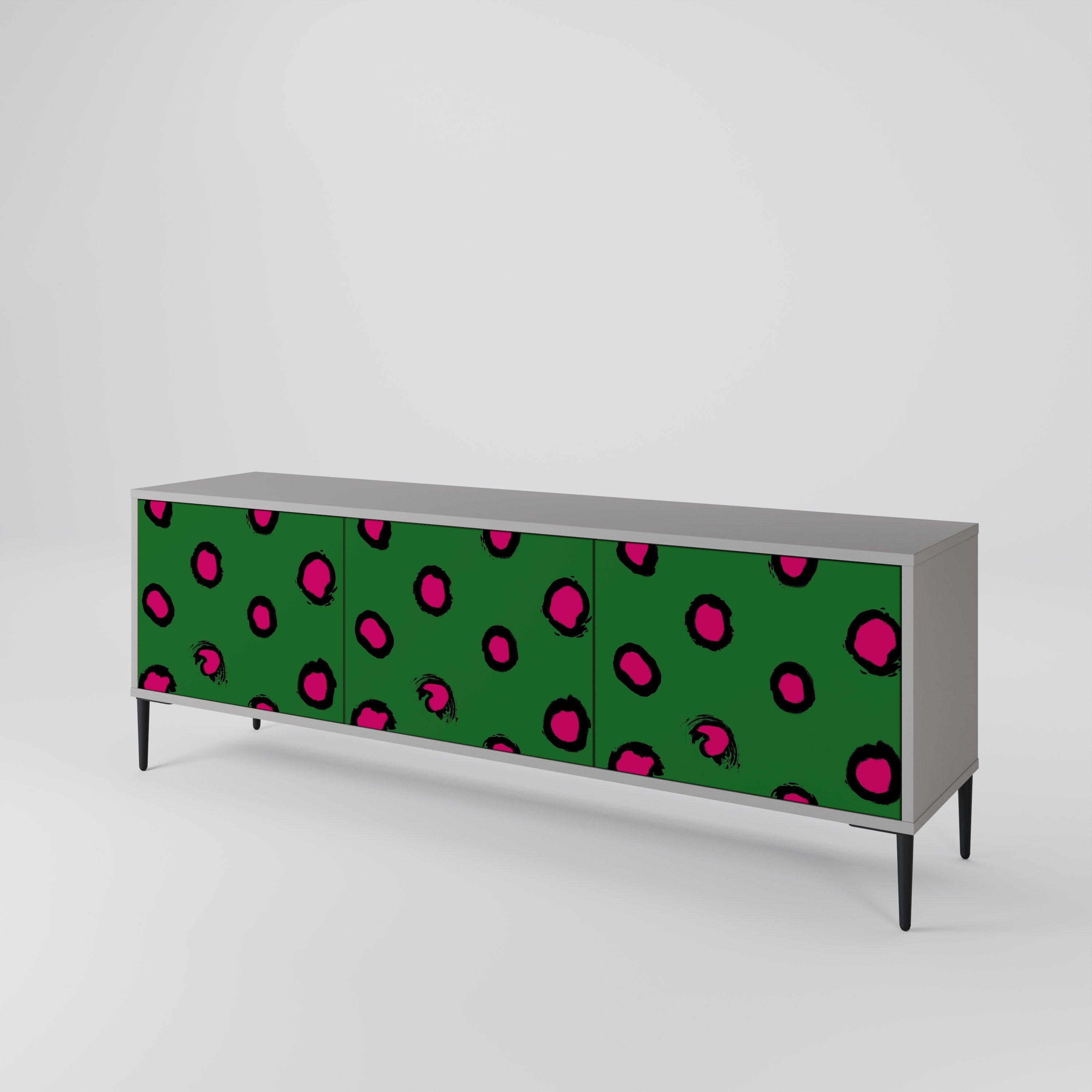 Βάση τηλεόρασης FUNKY SPOTS με 3 πόρτες σε γκρι φινίρισμα