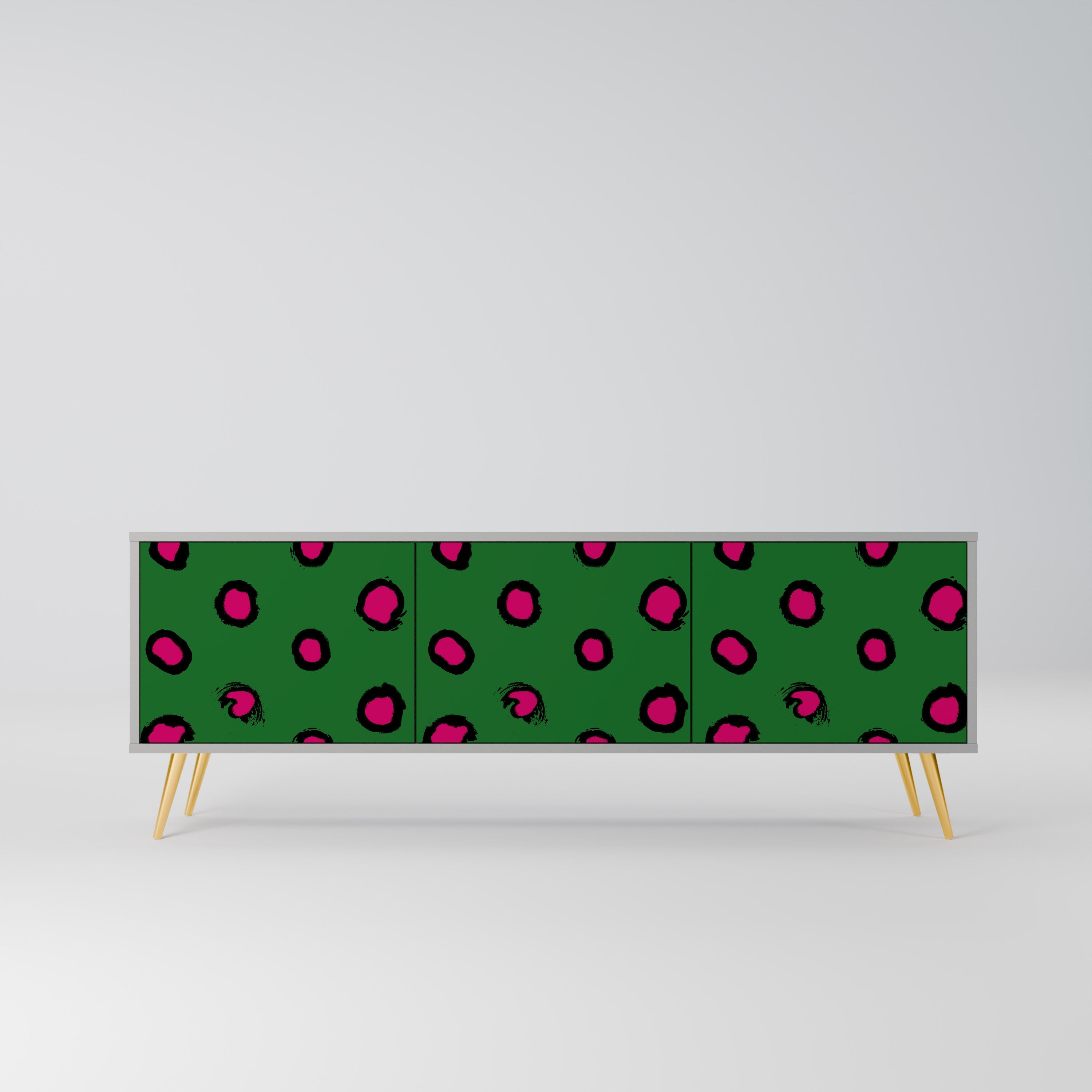 Βάση τηλεόρασης FUNKY SPOTS με 3 πόρτες σε γκρι φινίρισμα