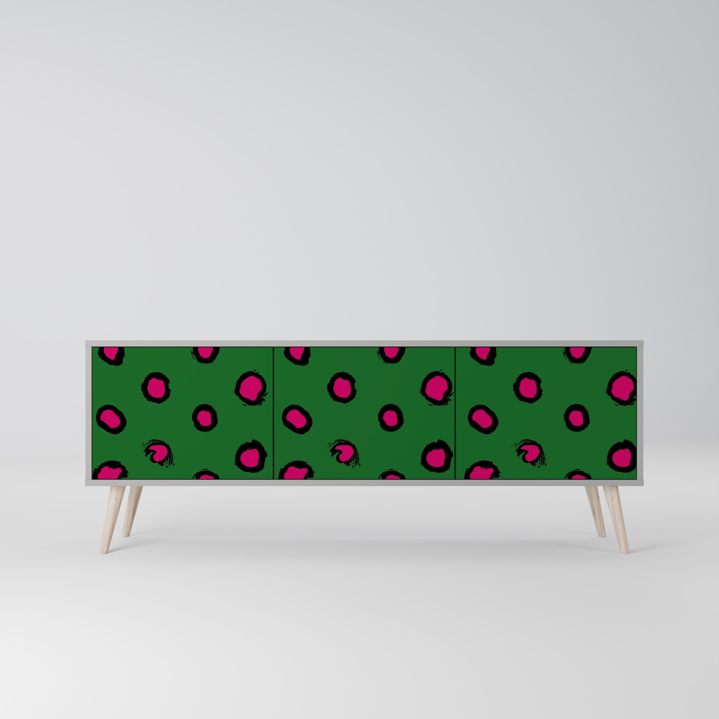 Βάση τηλεόρασης FUNKY SPOTS με 3 πόρτες σε γκρι φινίρισμα